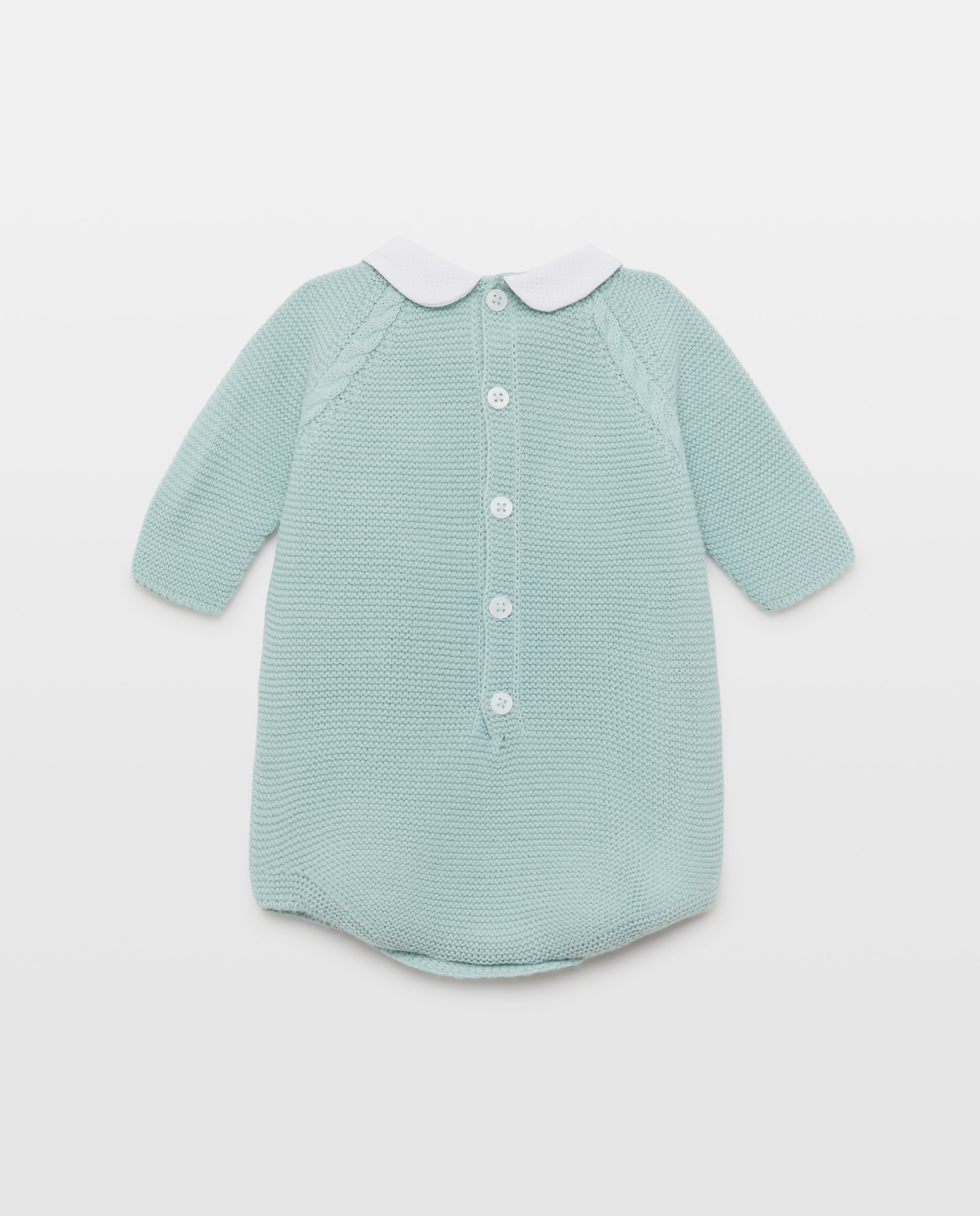 Babygrow Clássico de Bebé com Manga Comprida, Gola Bebé e Malha do Cabo Coconut El Corte Inglés Verde-2