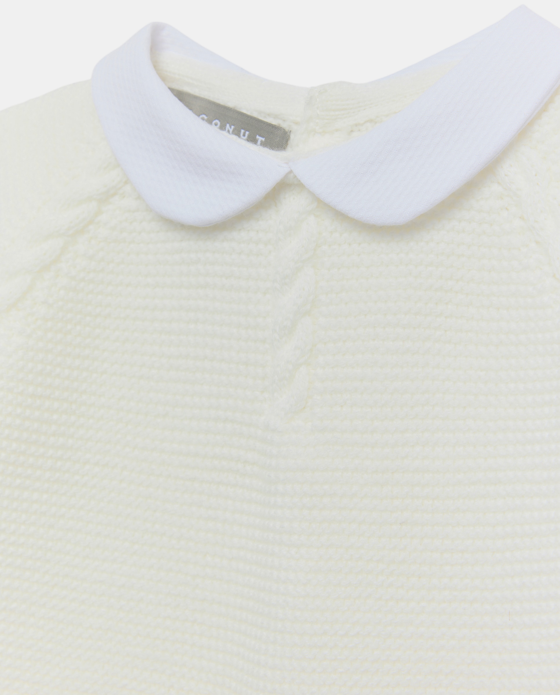 Babygrow Clássico de Bebé com Manga Comprida, Gola Bebé e Malha do Cabo Coconut El Corte Inglés Branco-marfim-3