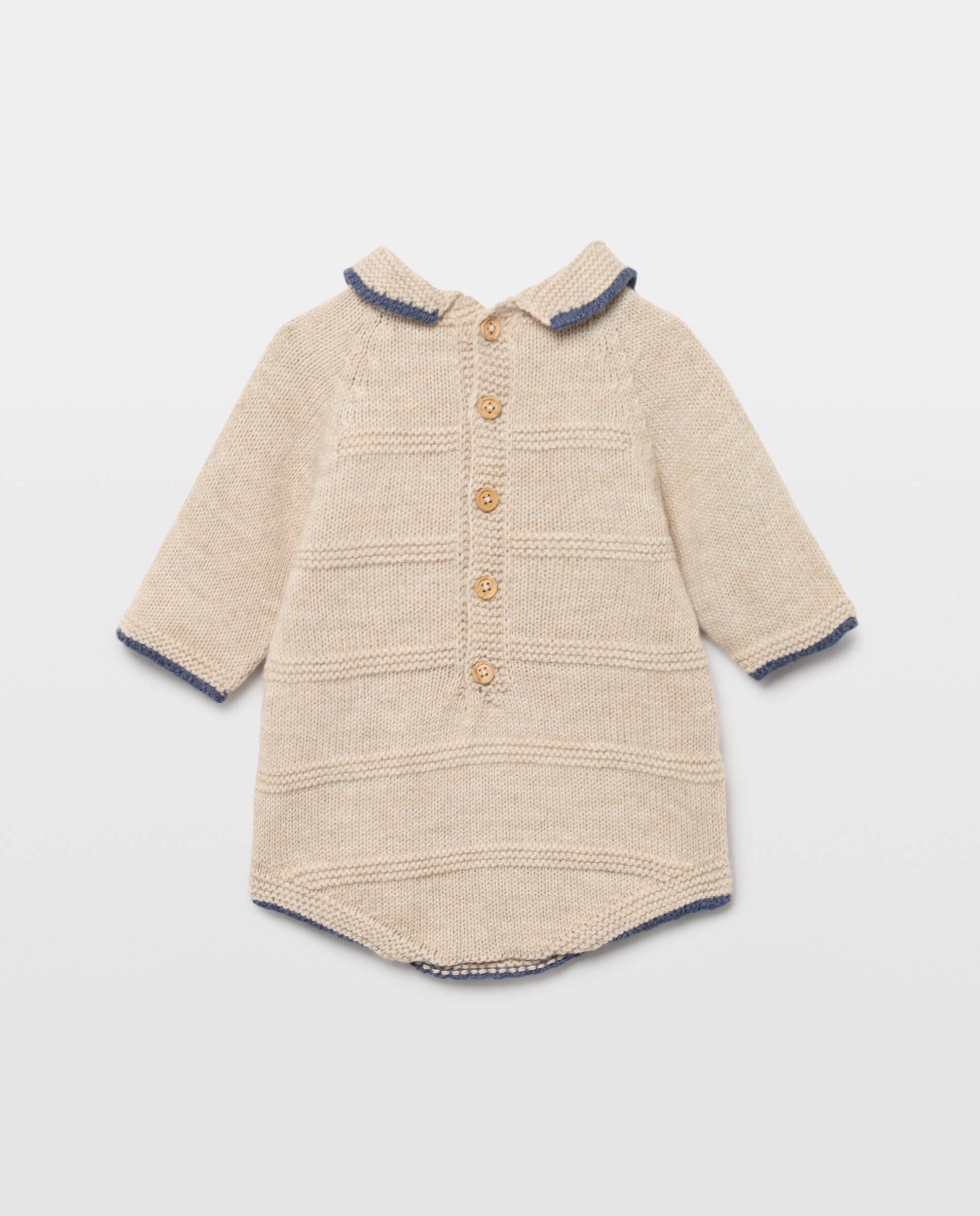 Babygrow de Manga Comprida de Bebé com Contraste Coconut El Corte Inglés Vison Claro-2