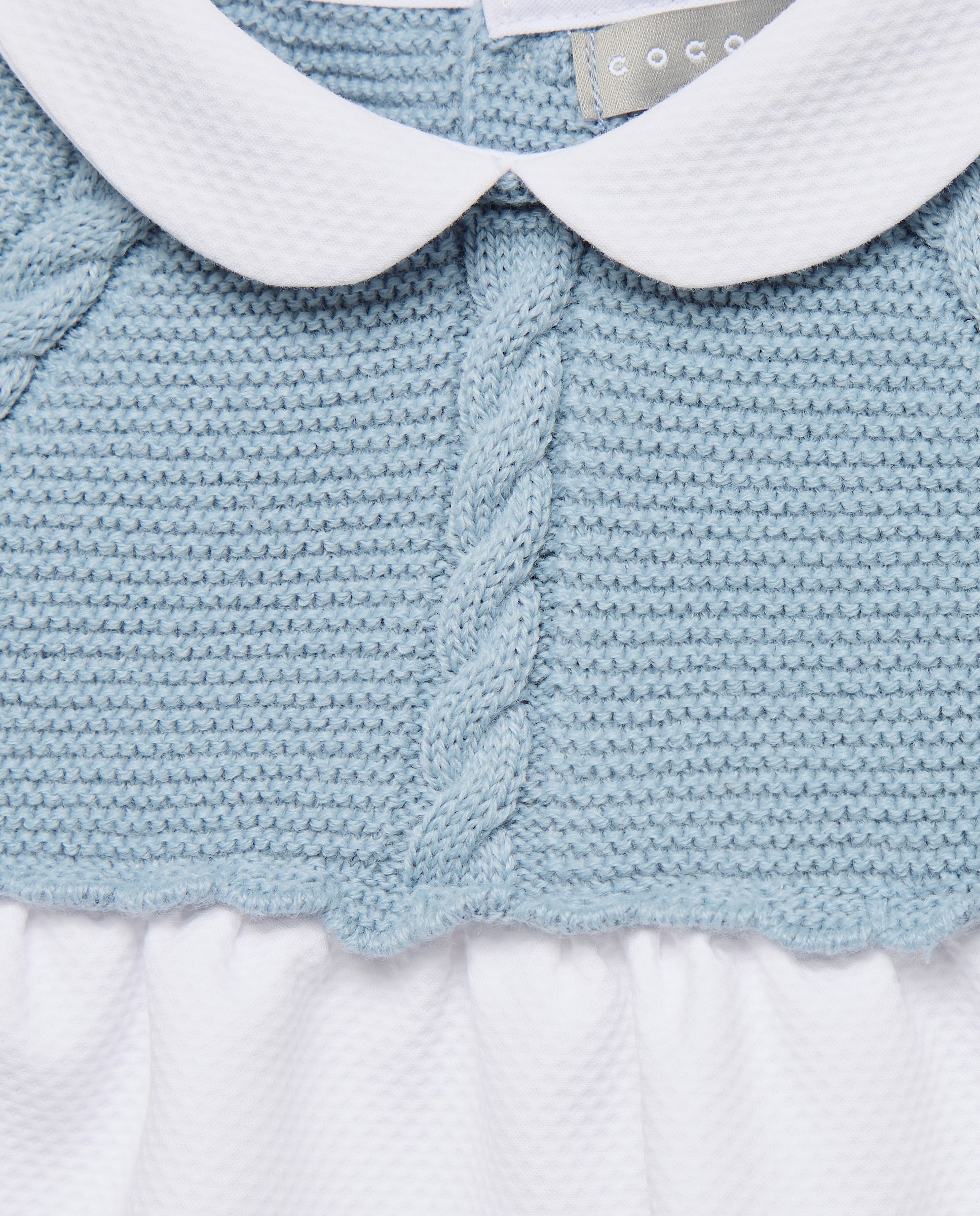Babygrow de Tricot e Tecido Plano de Bebé com Manga Comprida e Malha do Cabo Piqué Coconut El Corte Inglés 400 Azul-3