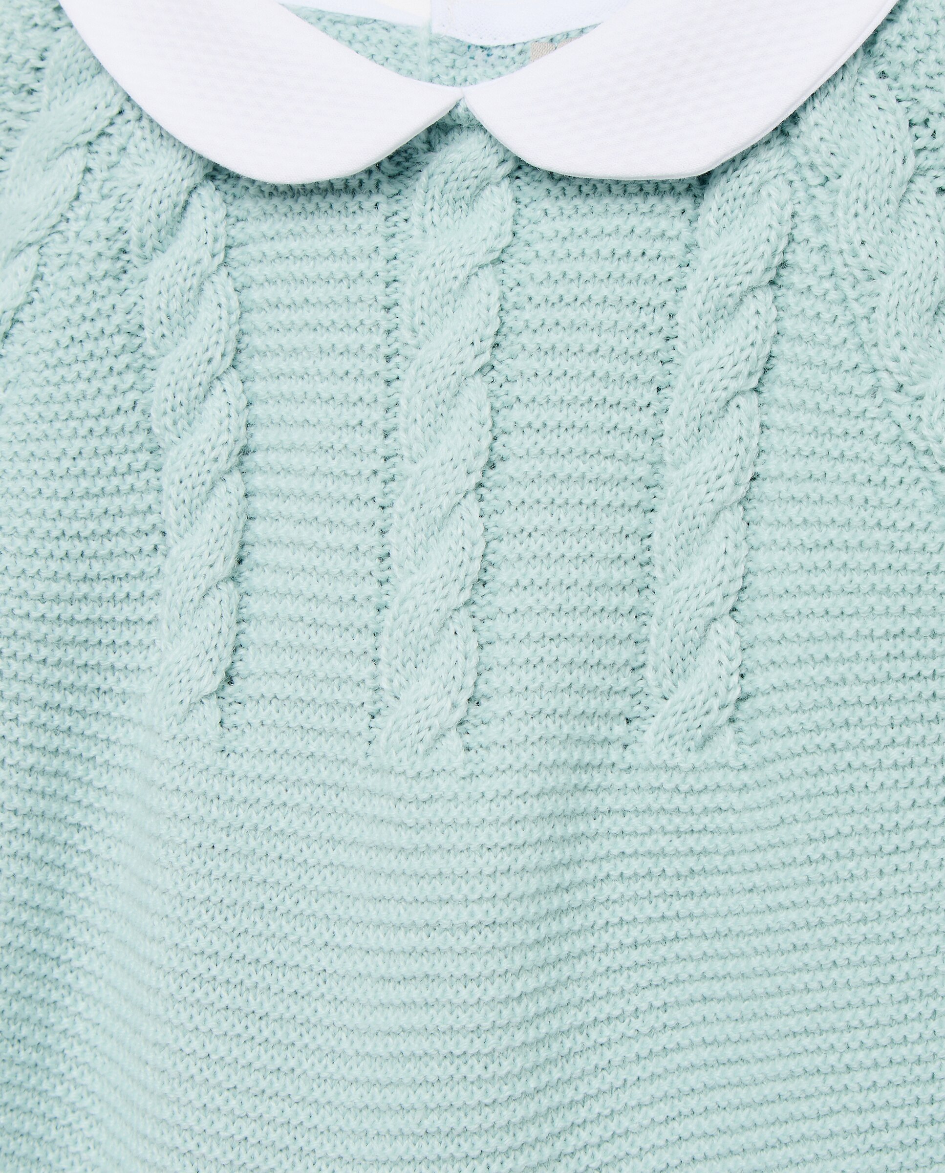 Babygrow de Tricot Clássico de Bebé com Gola Bebé, Malha do Cabo Horizontal e Relevos Coconut El Corte Inglés Verde-3