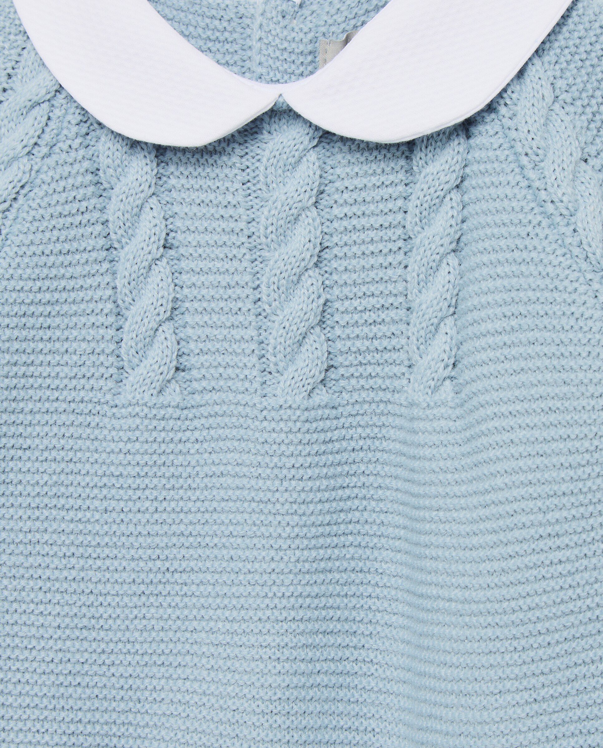 Babygrow de Tricot Clássico de Bebé com Gola Bebé, Malha do Cabo Horizontal e Relevos Coconut El Corte Inglés 400 Azul-3