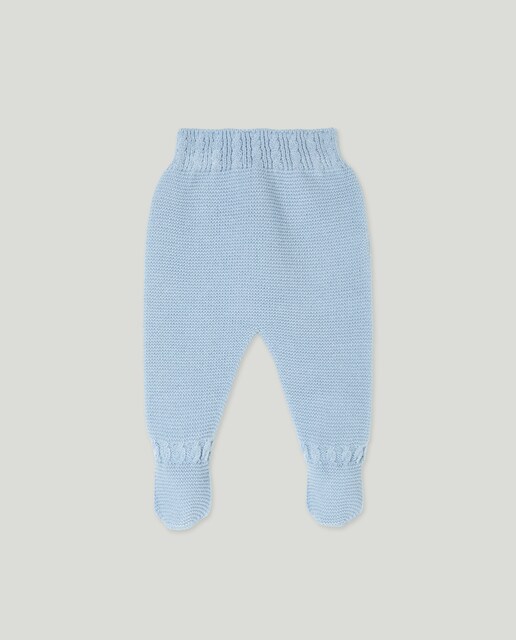 Imagem 0 de Calças com Pés de Tricot Básico de Bebé com Malha do Cabo no Cós