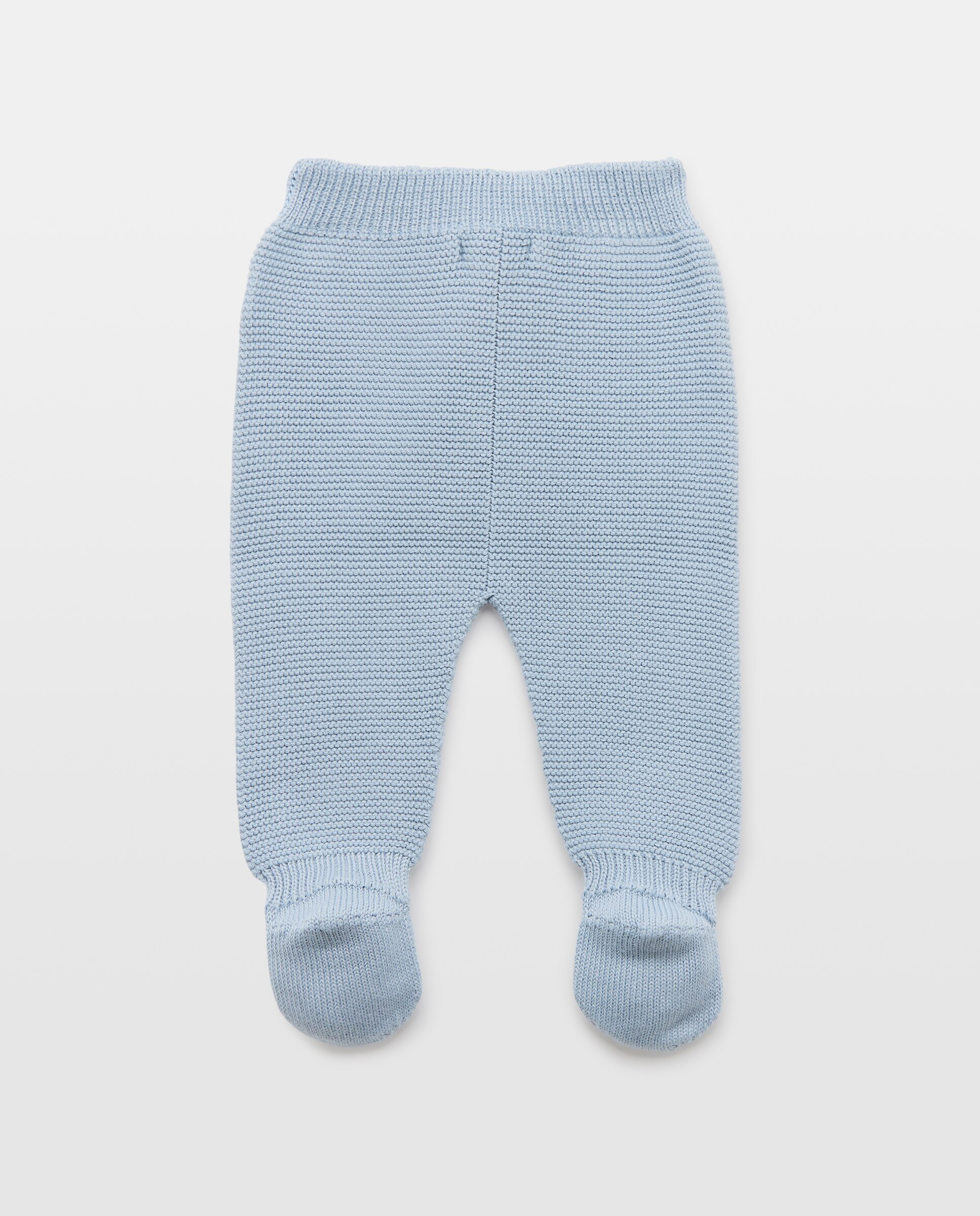 Calças com Pés de Tricot com Malha do Cabo Aberta à Frente com Botão de Bebé Coconut El Corte Inglés 400 Azul-2