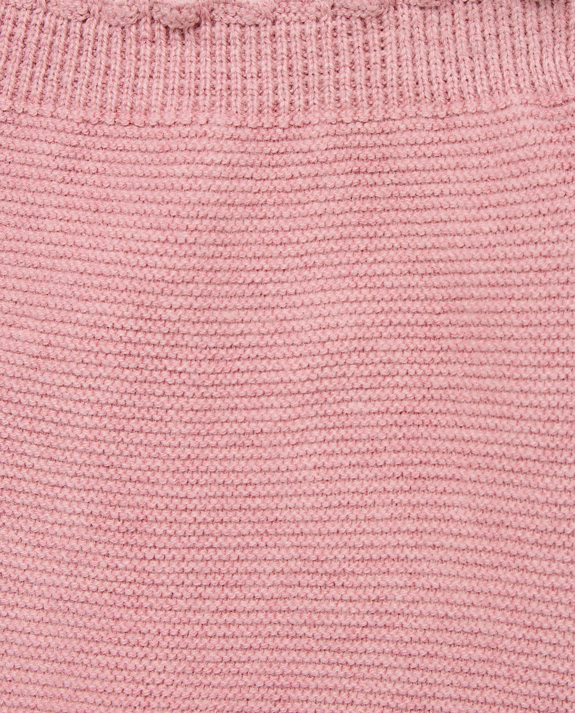 Calças com Pés de Tricot de Bebé com Malha com Aran e Ondas nos Pés 230 Rosa Escuro-3