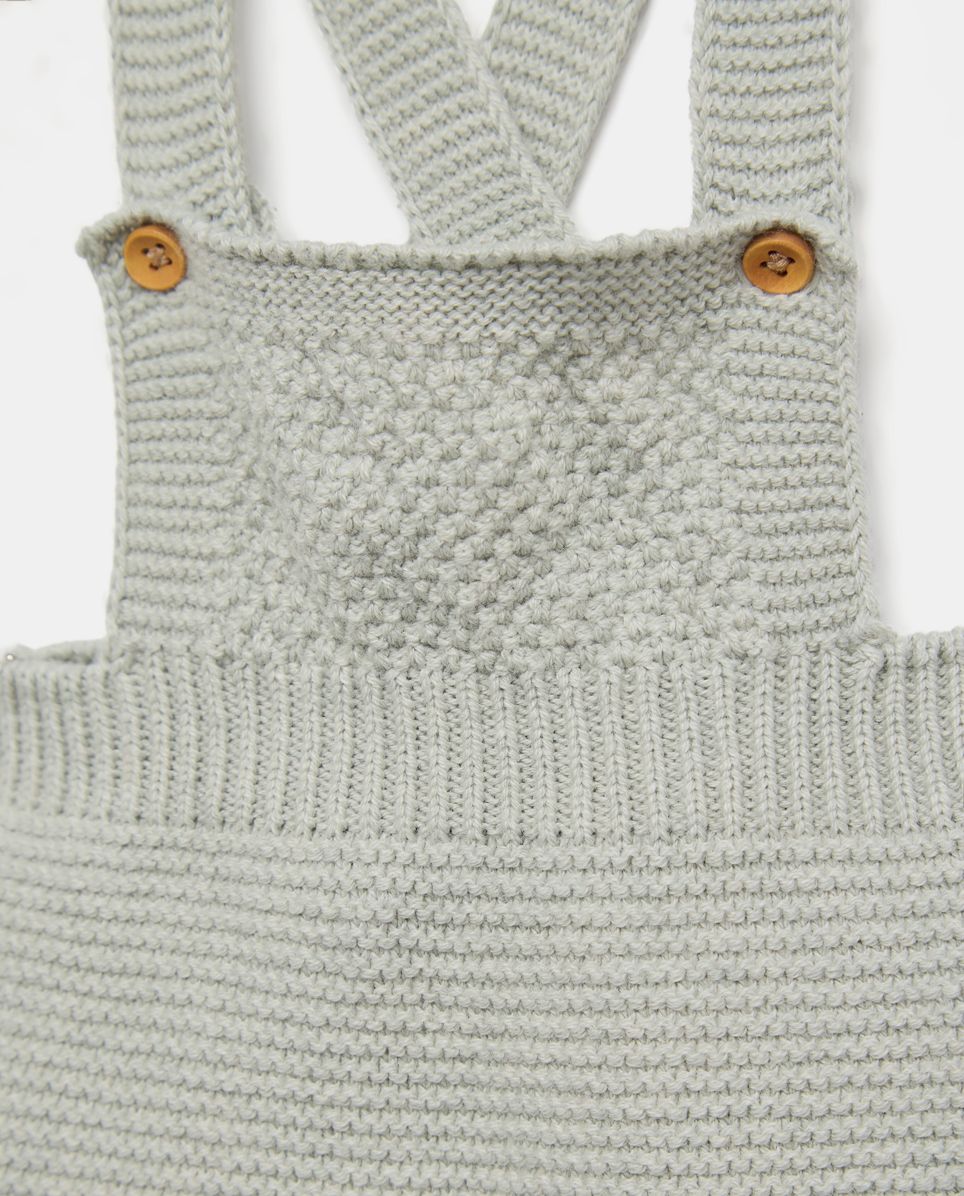 Calças com Pés de Tricot de Bebé com Alças com Fantasia Coconut El Corte Inglés 582 Verde Água-3