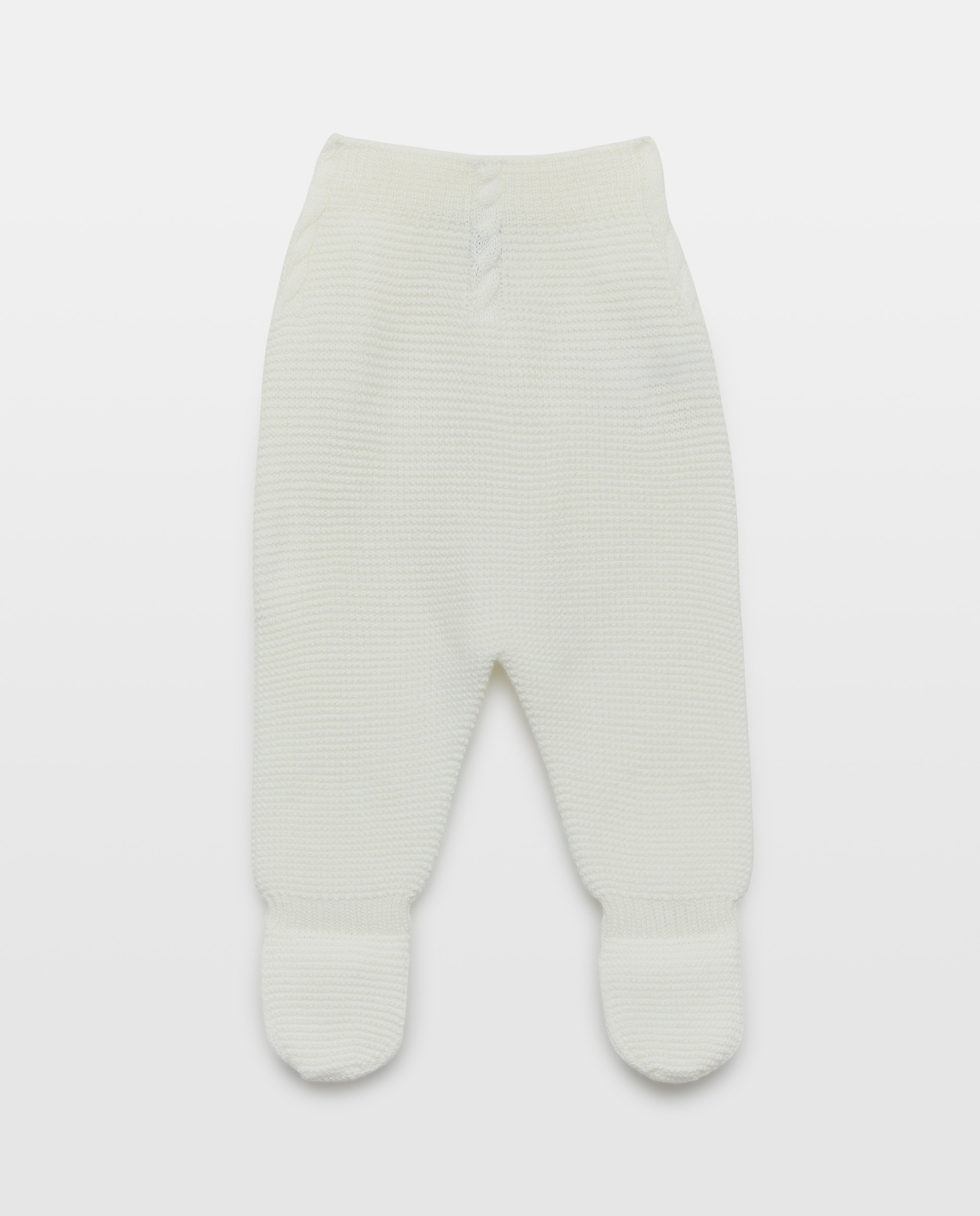 Imagem 0 de Calças com Pés Básicas de Bebé com Malha do Cabo e Tricot