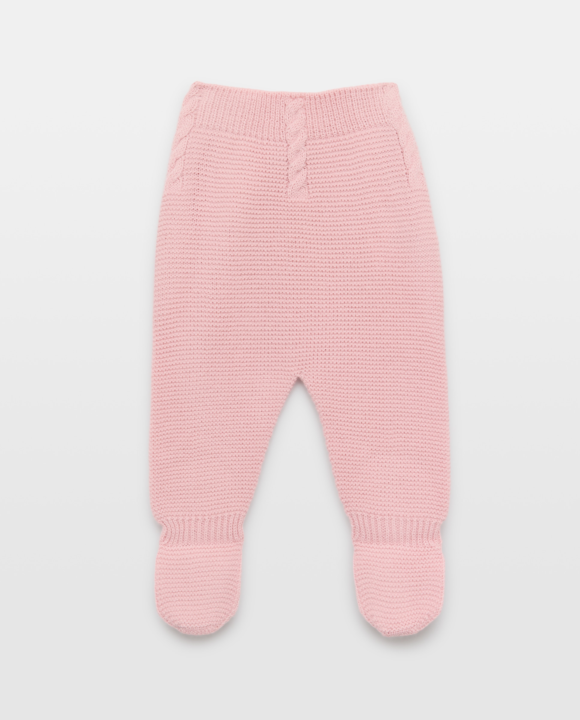 Imagem 0 de Calças com Pés Básicas de Bebé com Malha do Cabo e Tricot