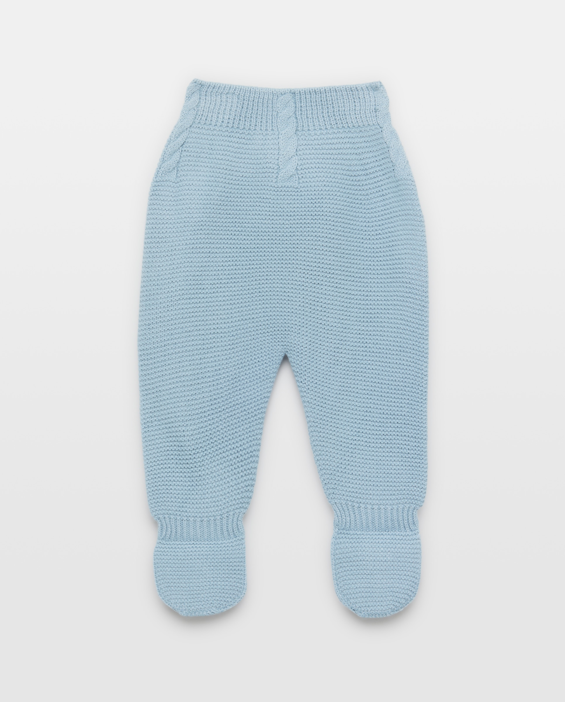 Imagem 0 de Calças com Pés Básicas de Bebé com Malha do Cabo e Tricot