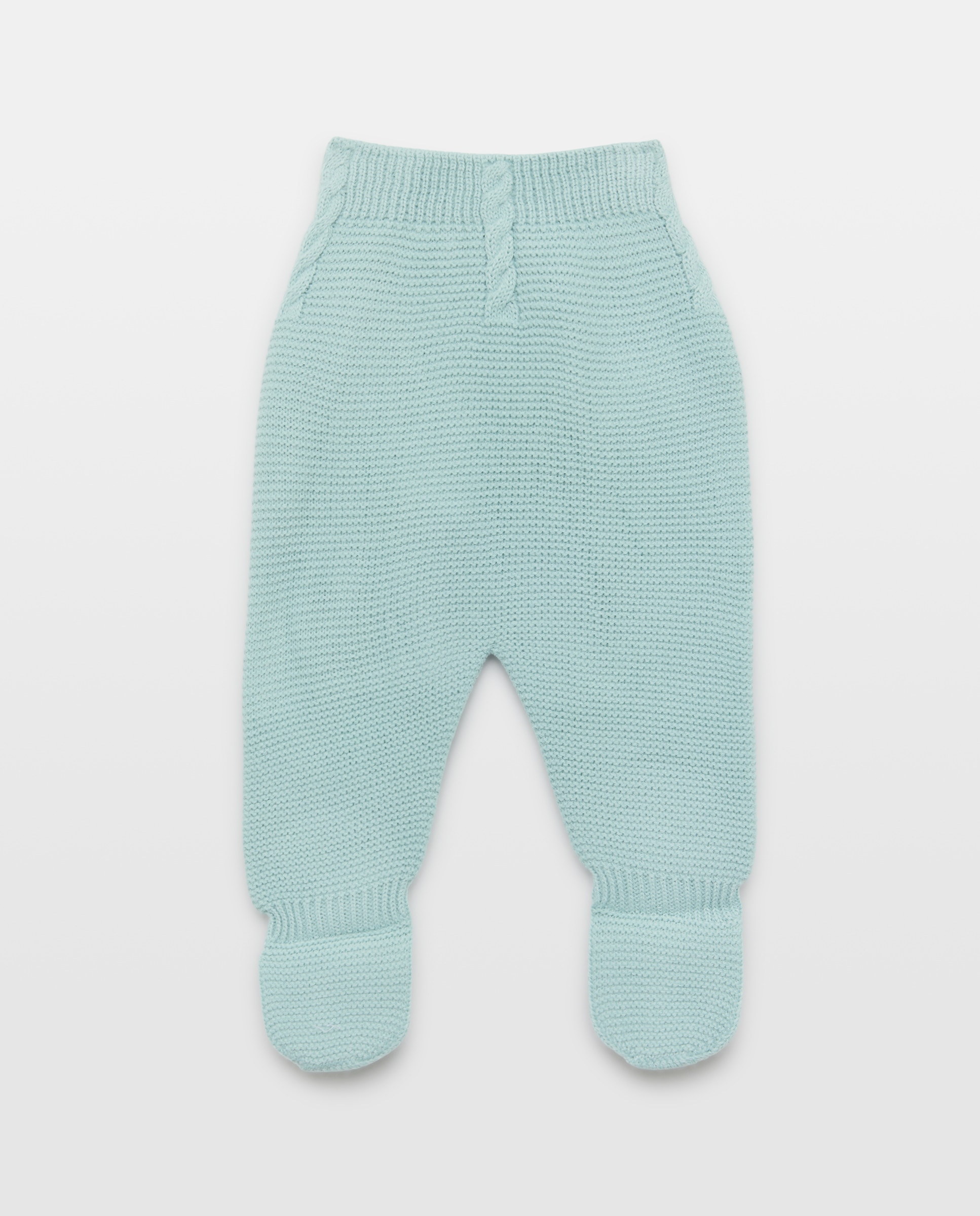 Imagem 0 de Calças com Pés Básicas de Bebé com Malha do Cabo e Tricot