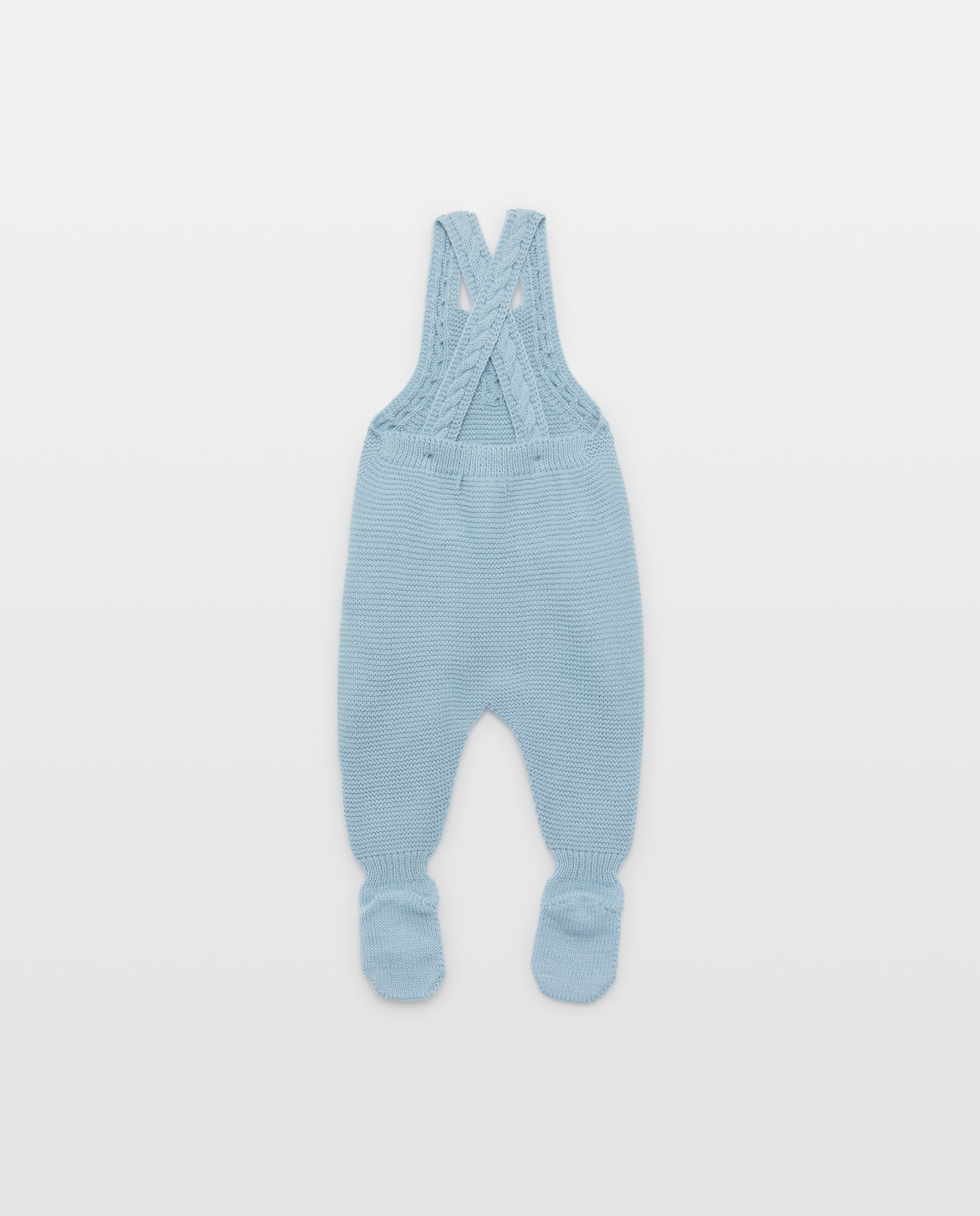 Calças com Pés de Tricot de Bebé com Alças e Malha do Cabo Coconut El Corte Inglés 400 Azul-2