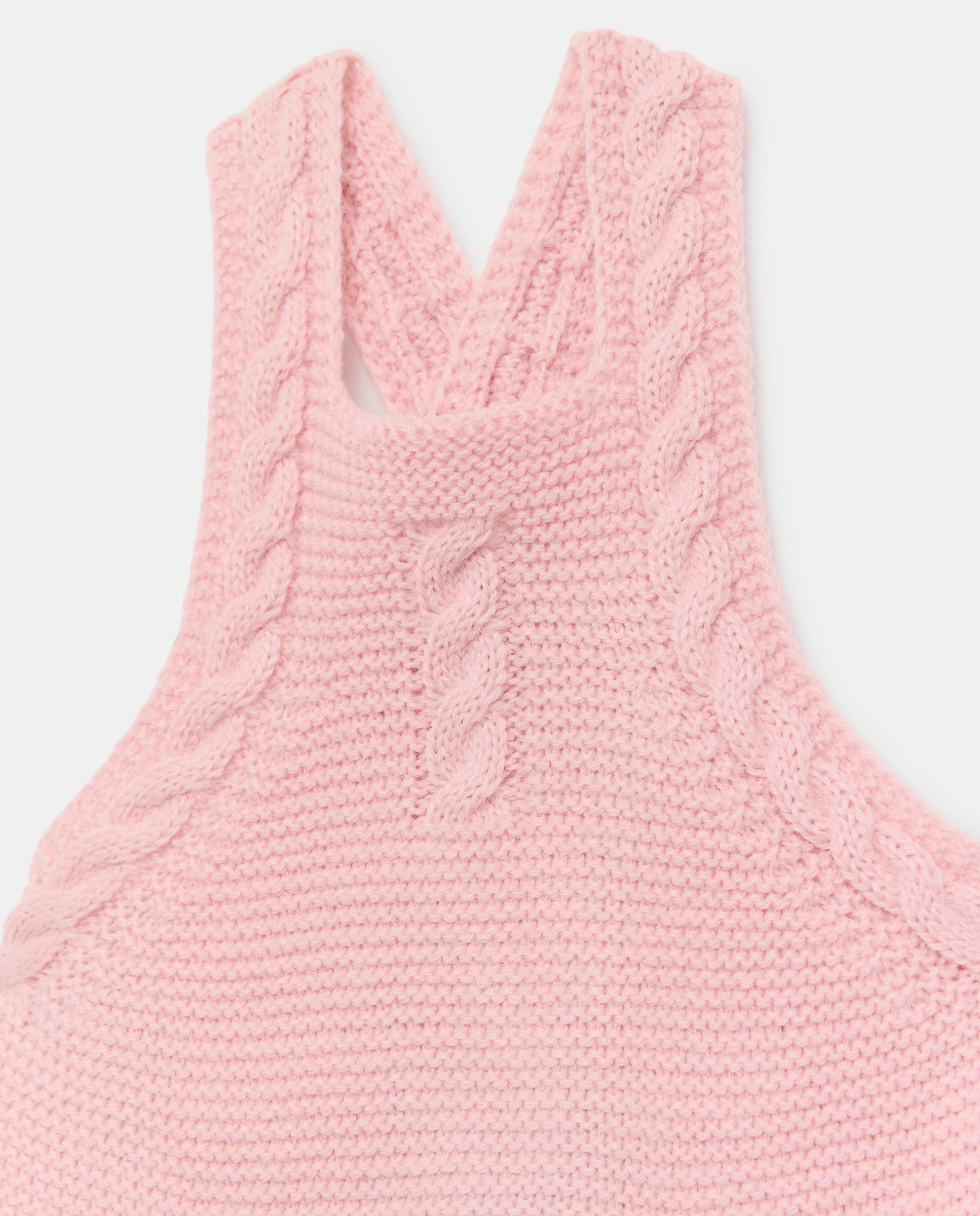Calças com Pés de Tricot de Bebé com Alças e Malha do Cabo Coconut El Corte Inglés 200 Rosa-3