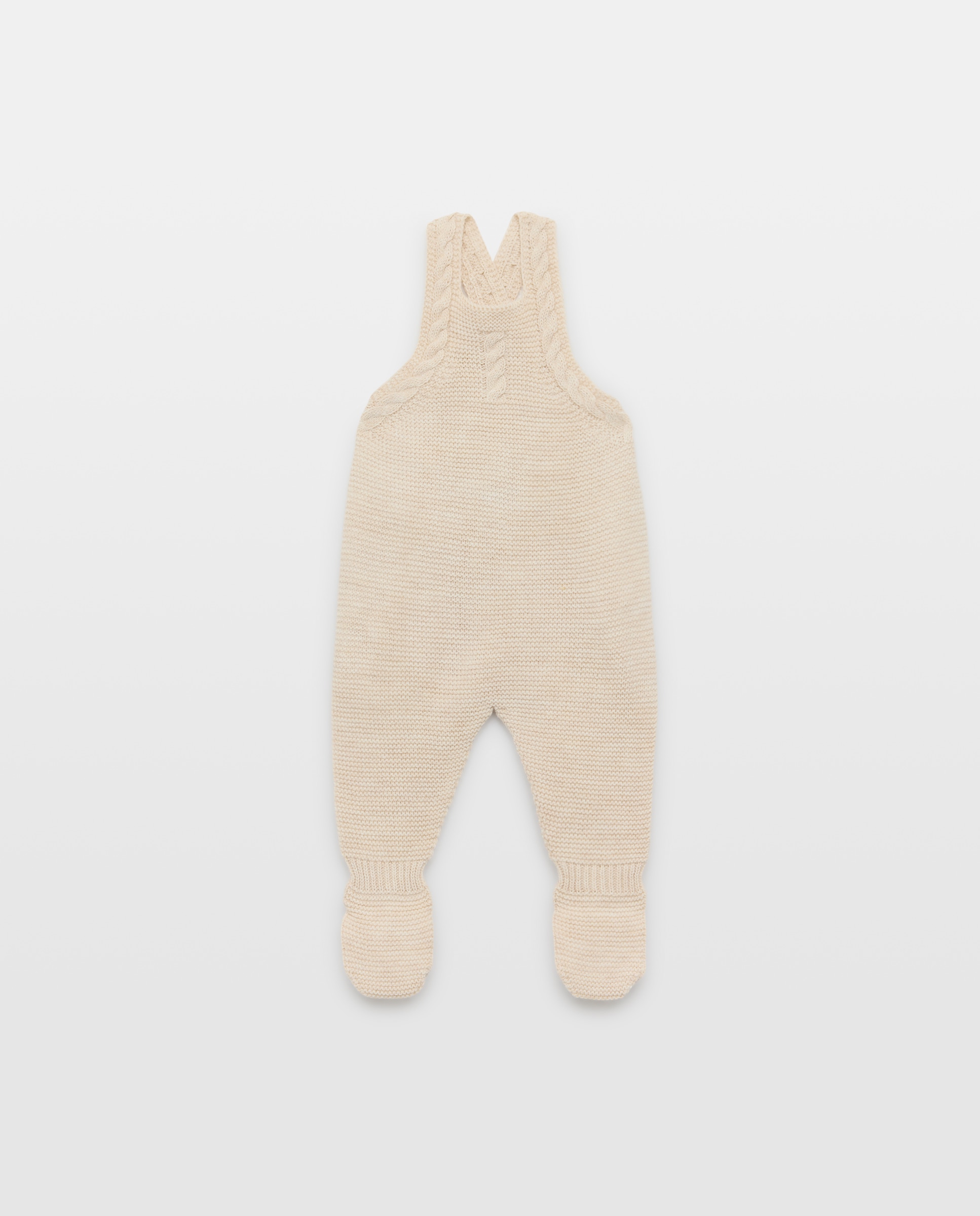 Imagem 0 de Calças com Pés de Tricot de Bebé com Alças e Malha do Cabo