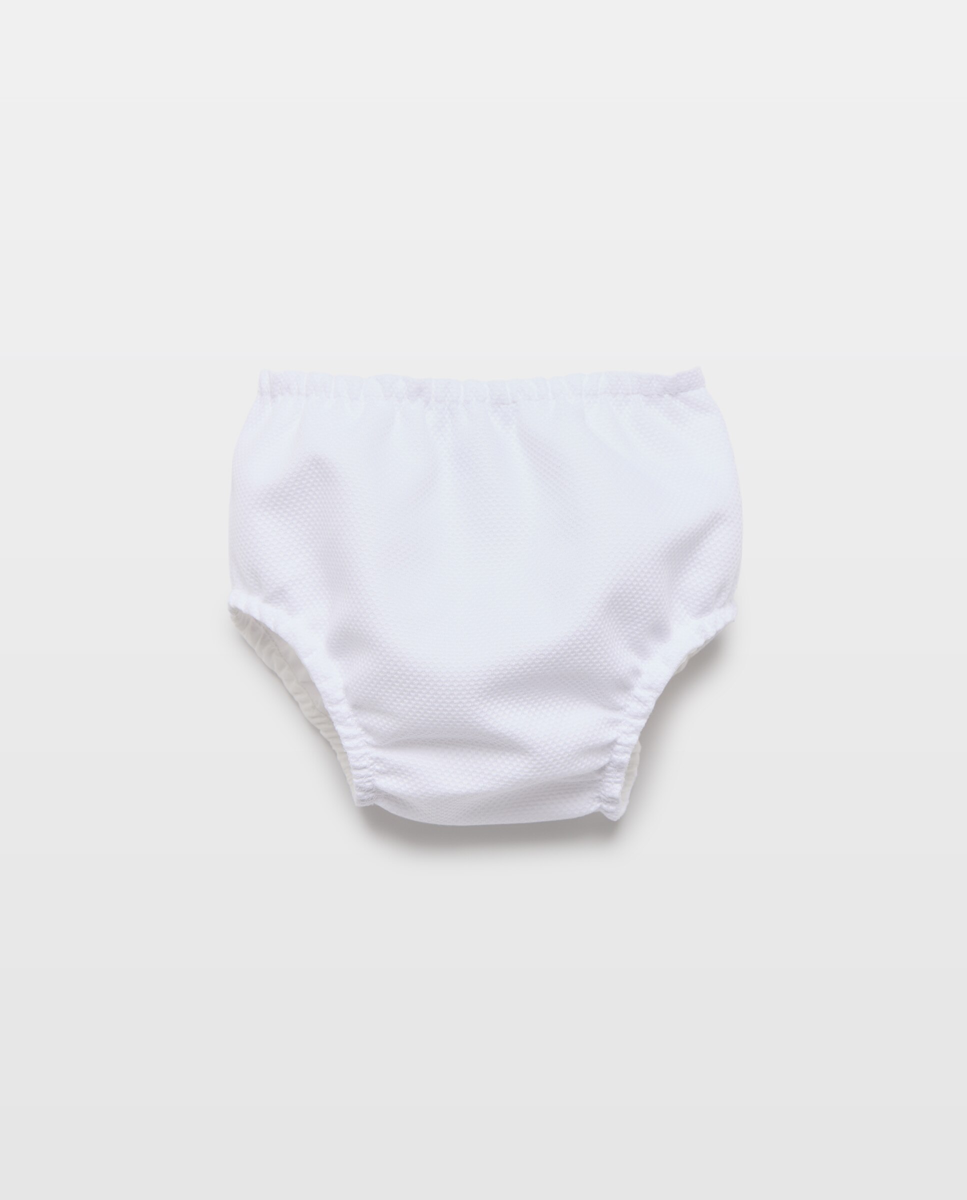 Cueiro Piqué de Bebé com Rendas Branco-3