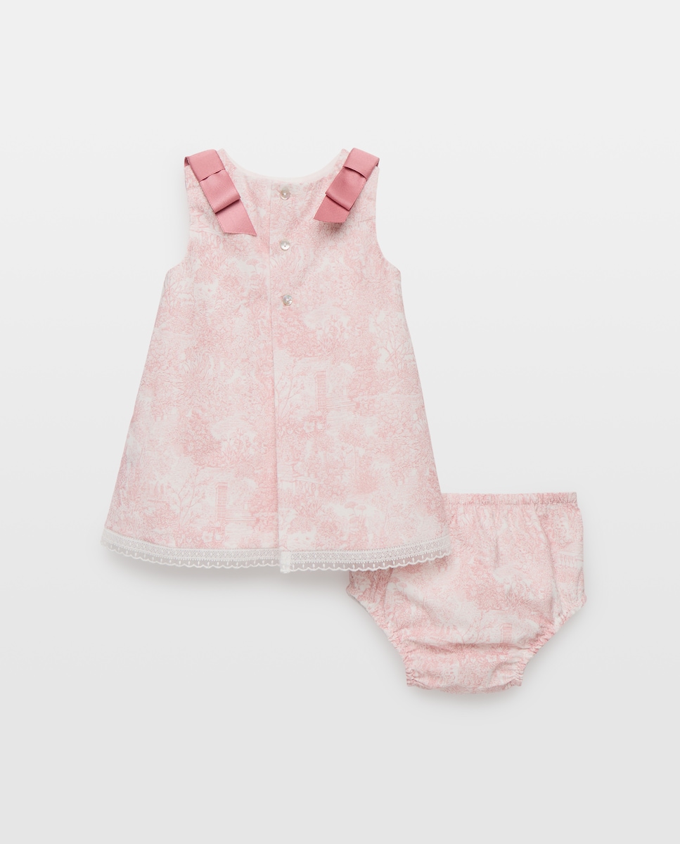 Cueiro de Bebé com Laços Rosa velho-2