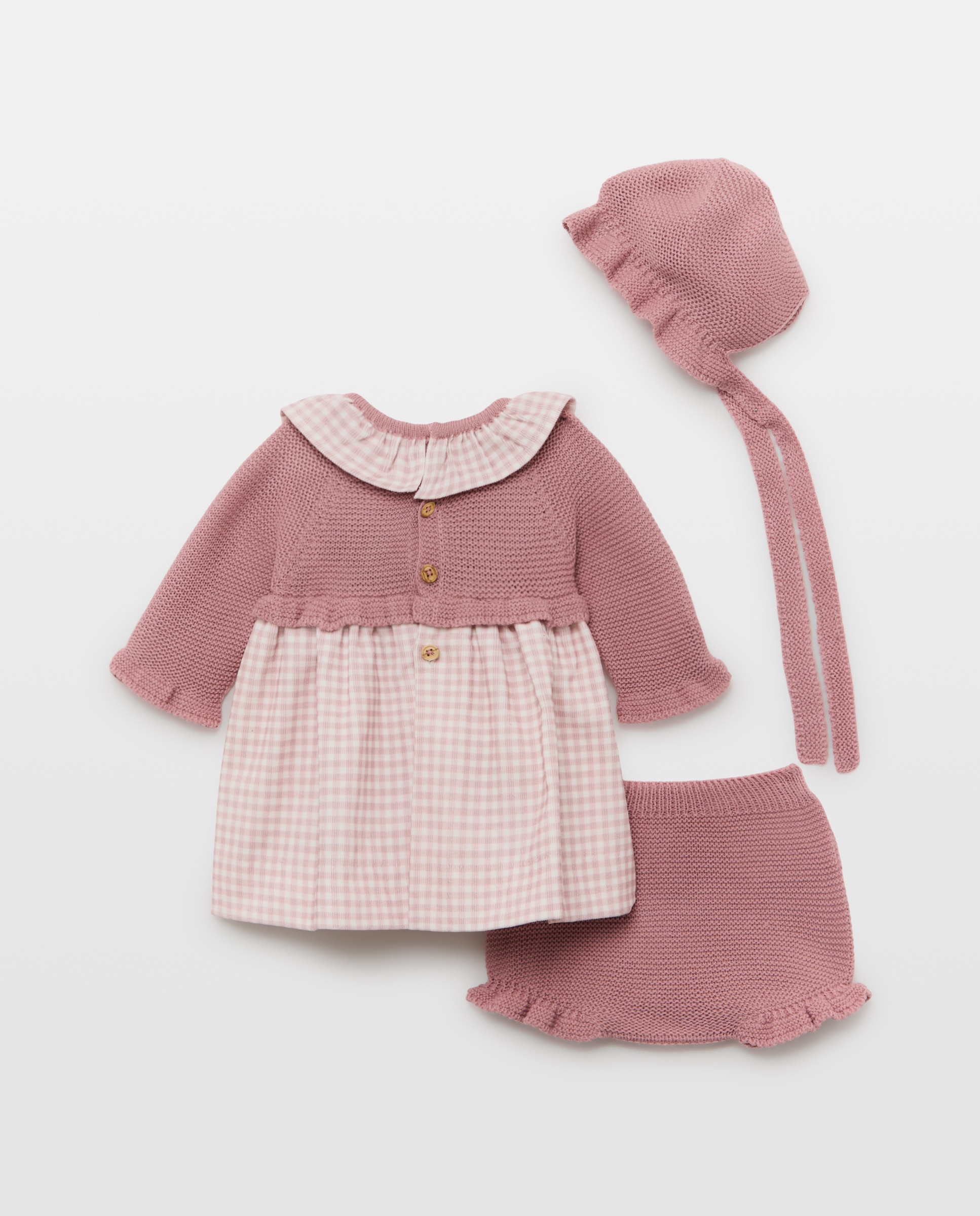 Cueiro de Bebé com Touca e Estampado Vichy Coconut El Corte Inglés Rosa-2