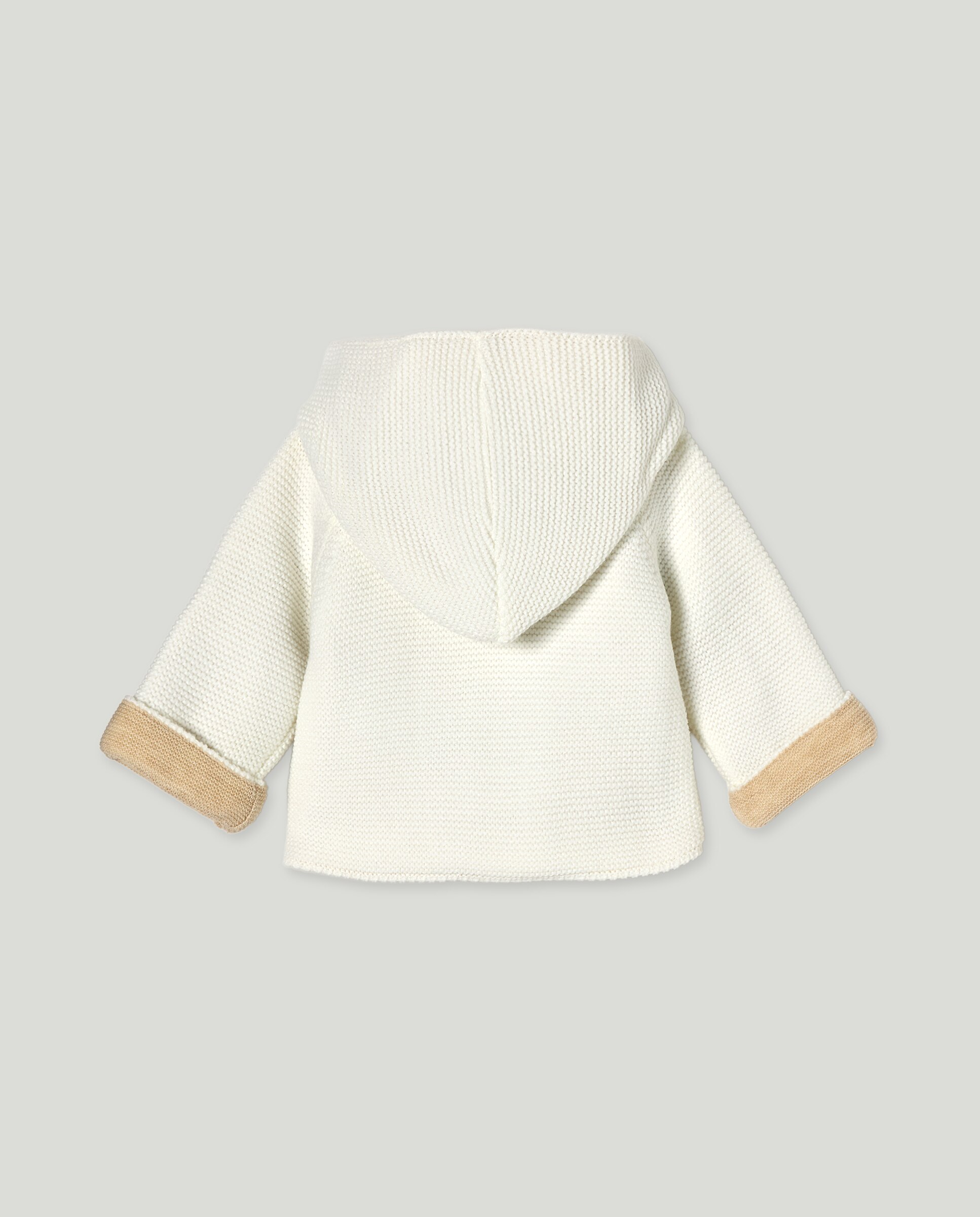 Sobretudo Bicolor de Bebé com Contraste Branco-2