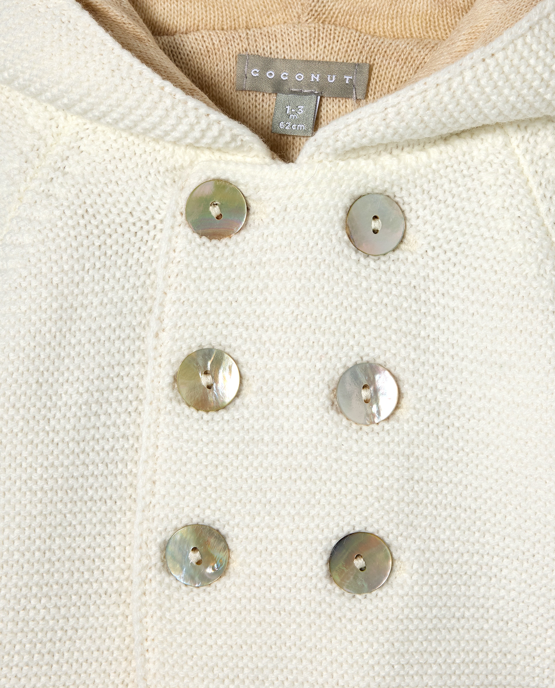 Sobretudo Bicolor de Bebé com Contraste Branco-3