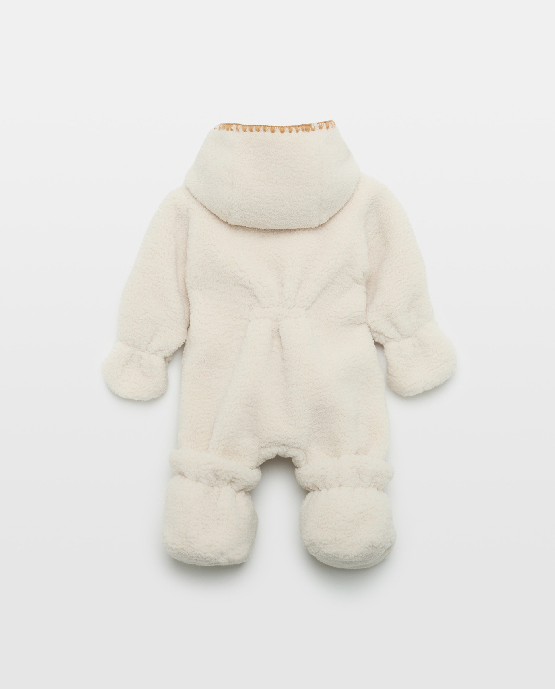 Babygrow de Bebé Pés + Mãos com Pelo de Borrego e Acabamento de Manta Rice Paper-2
