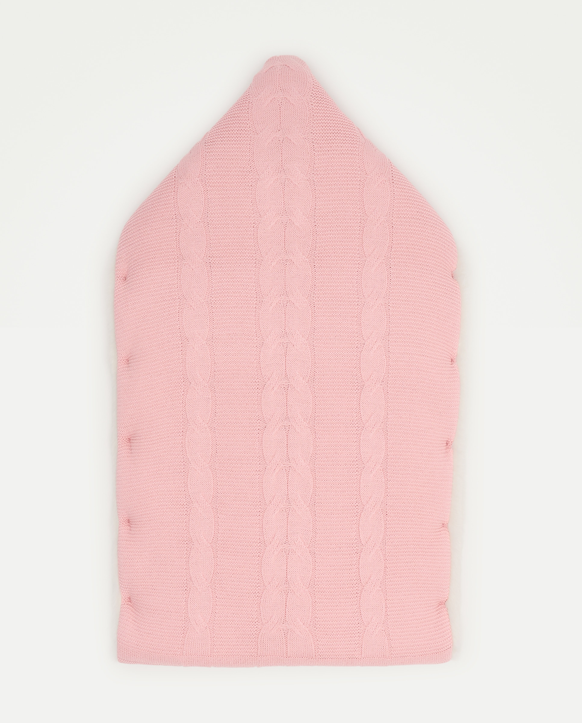 Saco de Tricot de Bebé com Desenho de Malha do Cabo 200 Rosa-2