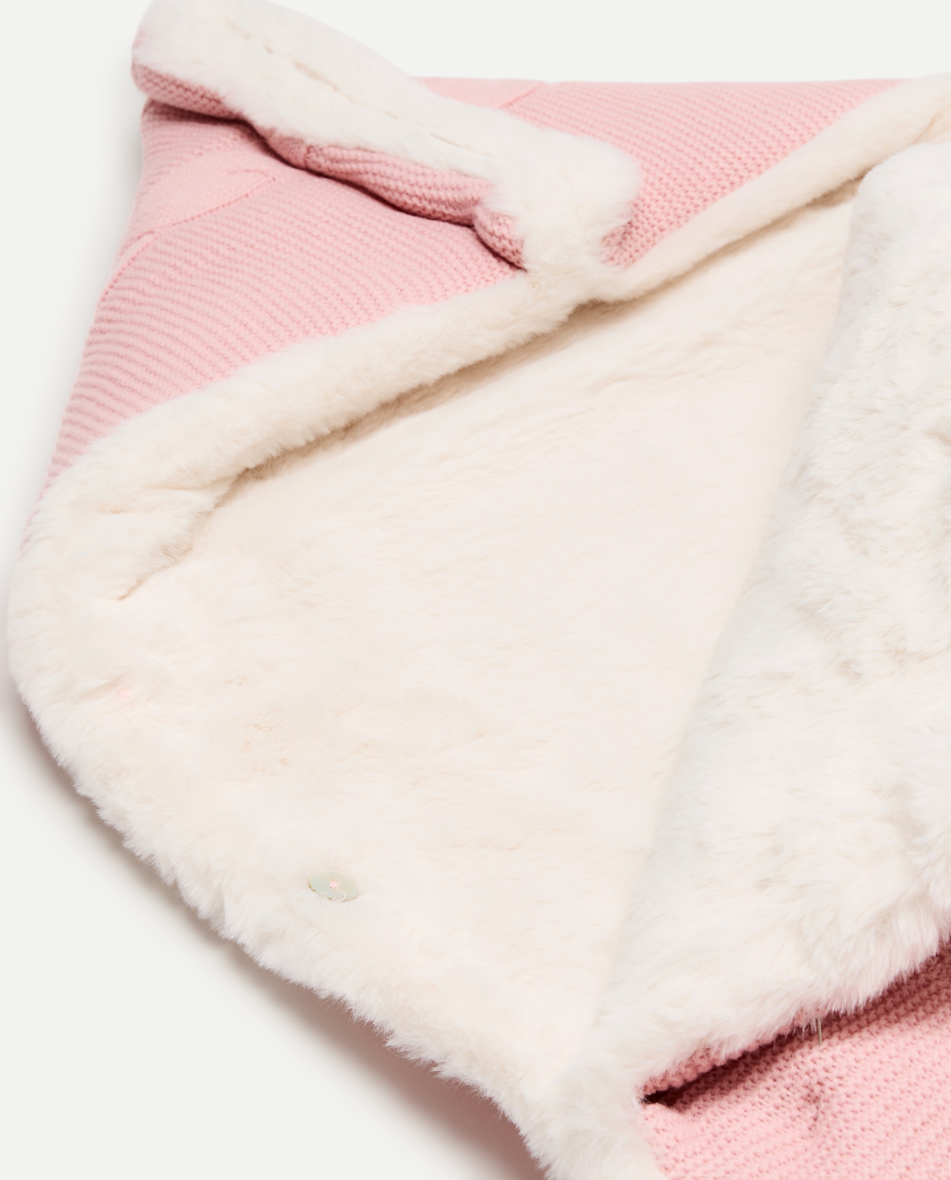 Saco de Tricot de Bebé com Desenho de Malha do Cabo 200 Rosa-3