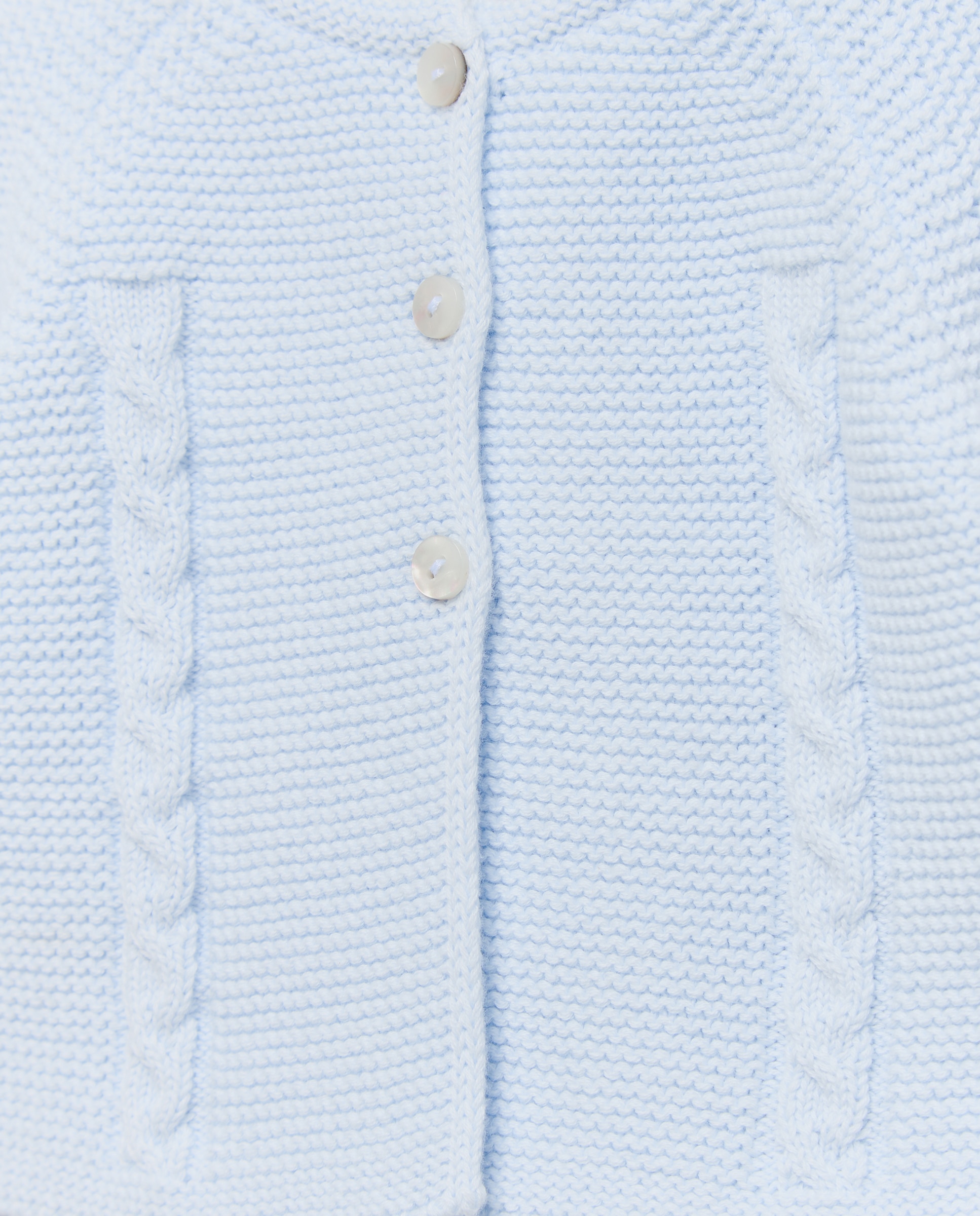 Casaco de Tricot de Bebé com Fantasia de Trança à Frente 410 Azul Claro-3