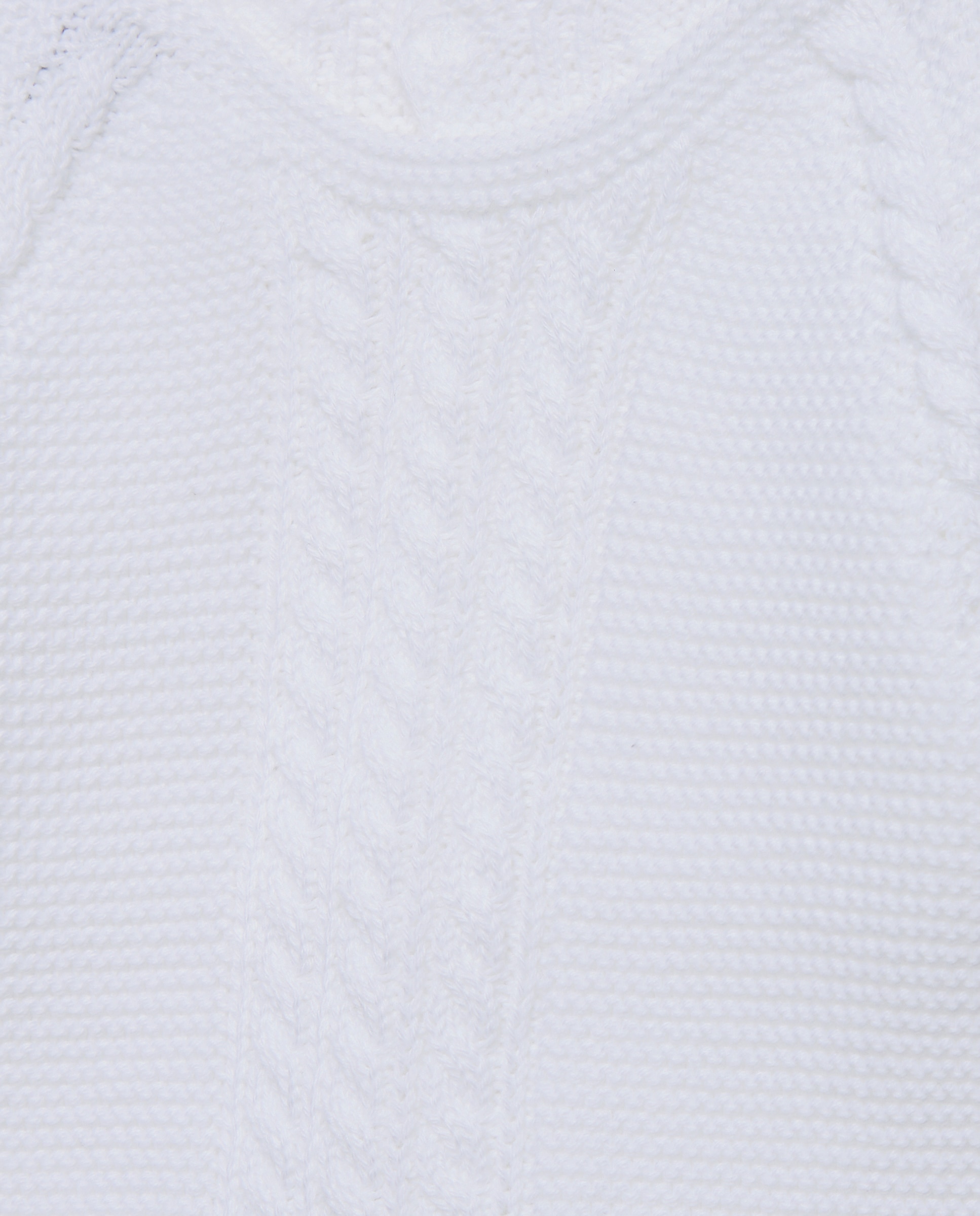 Camisola de Malha com Decote Redondo e Fantasia de Malha do Cabo na Bainha de Bebé Coconut El Corte Inglés Branco-3