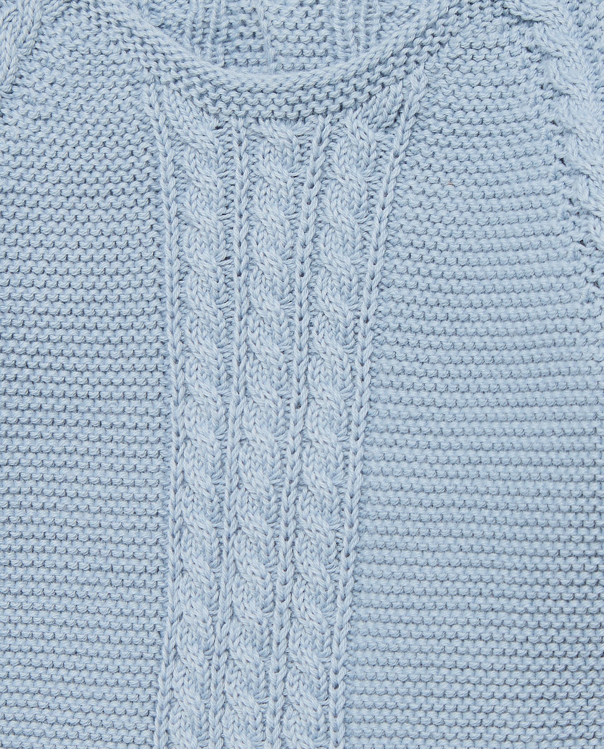 Camisola de Malha com Decote Redondo e Fantasia de Malha do Cabo na Bainha de Bebé Coconut El Corte Inglés 400 Azul-3