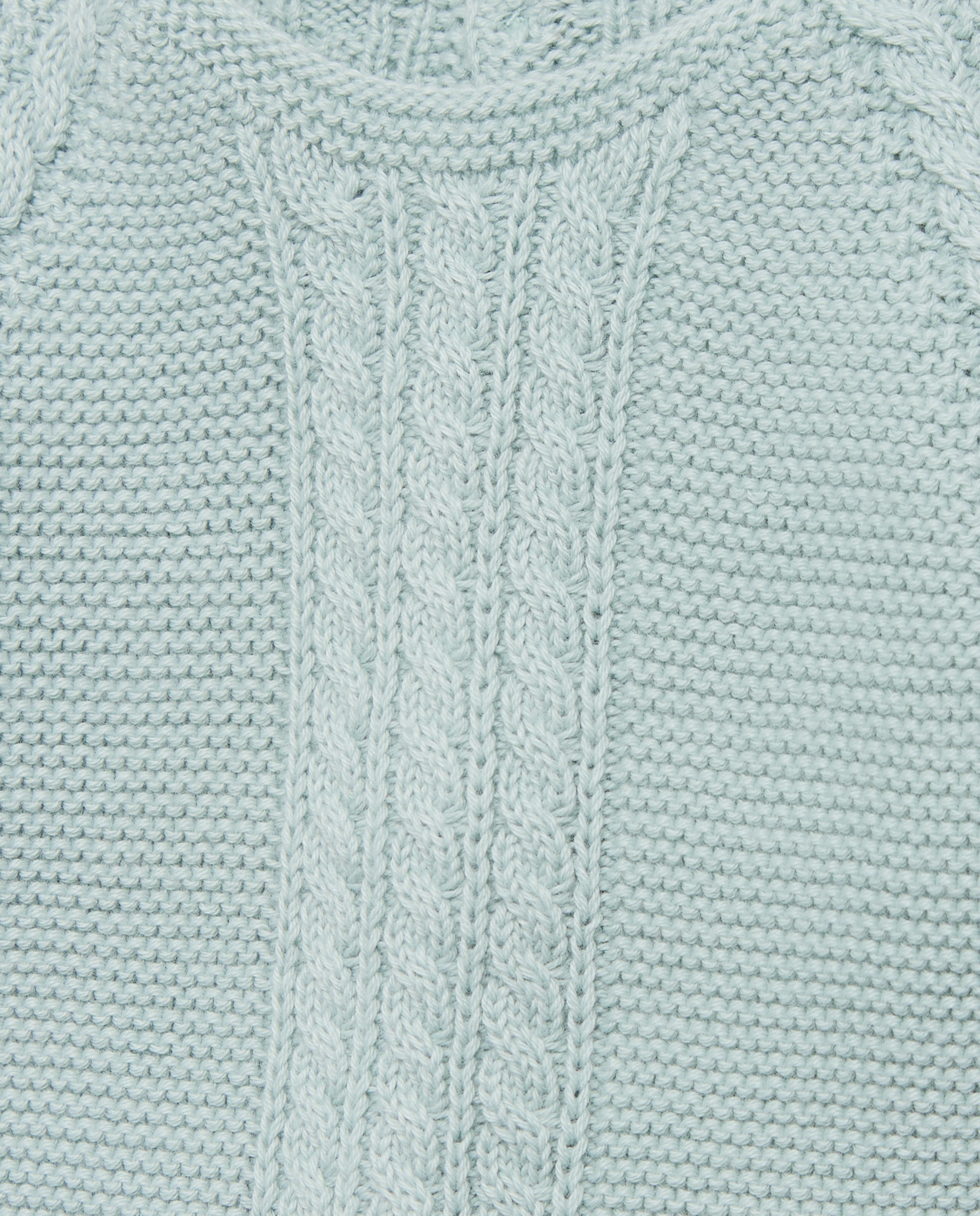 Camisola de Malha com Decote Redondo e Fantasia de Malha do Cabo na Bainha de Bebé Coconut El Corte Inglés Verde-3