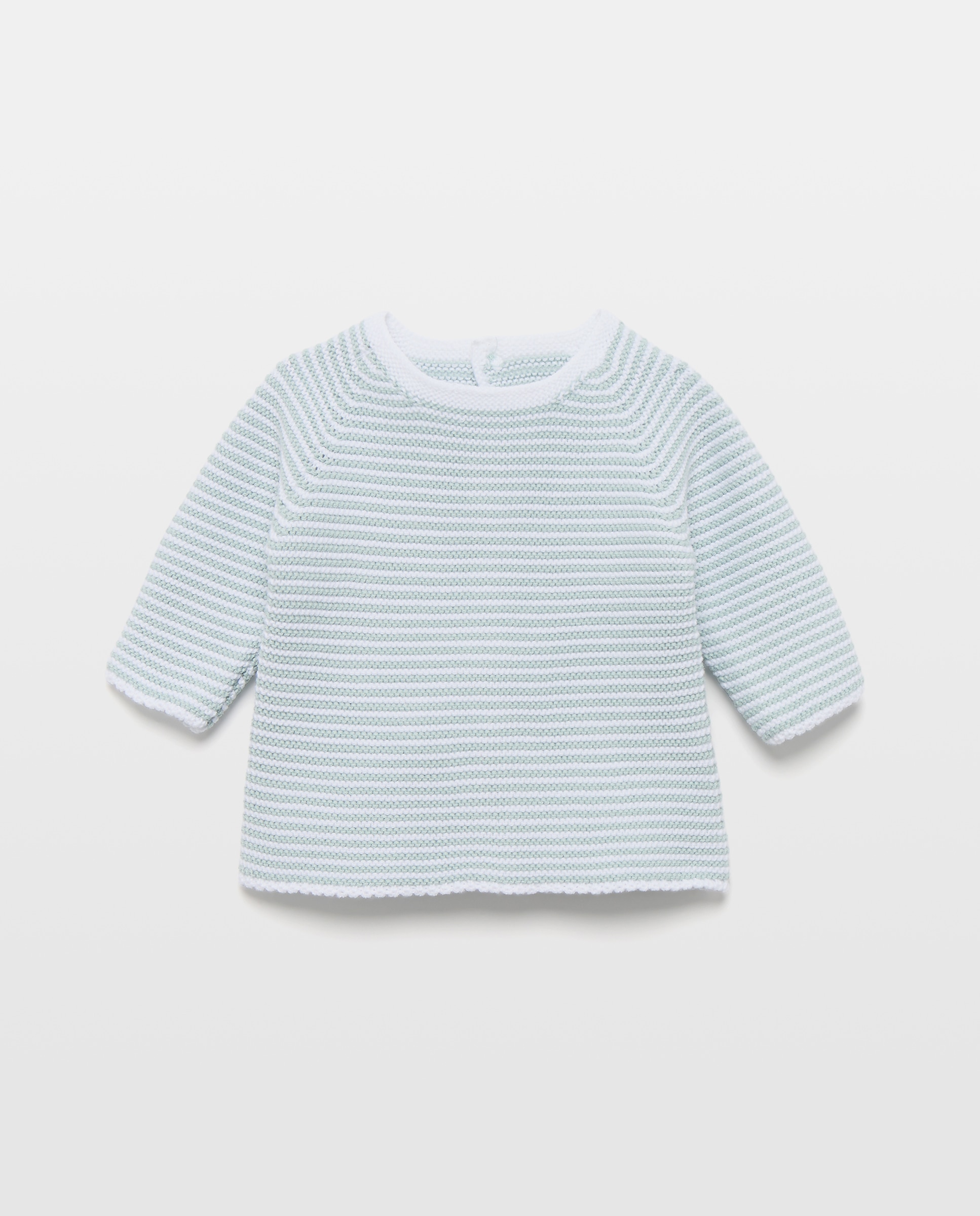 Imagem 0 de Camisola de Malha de Tricot às Riscas com Gola Redonda de Bebé