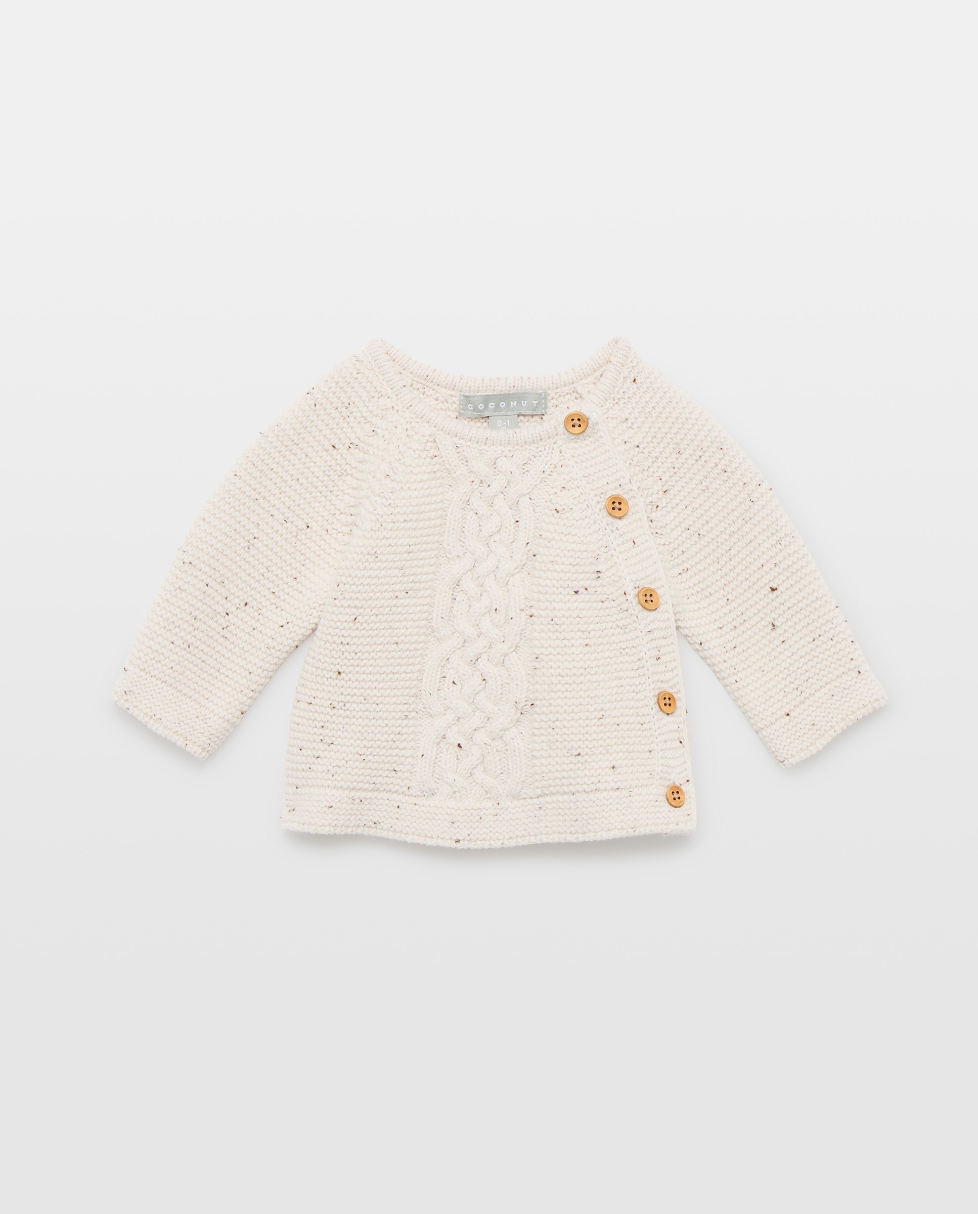 Imagem 0 de Camisola de Malha de Tricot de Bebé com Decote Redondo com Malha do Cabo e Abertura Lateral