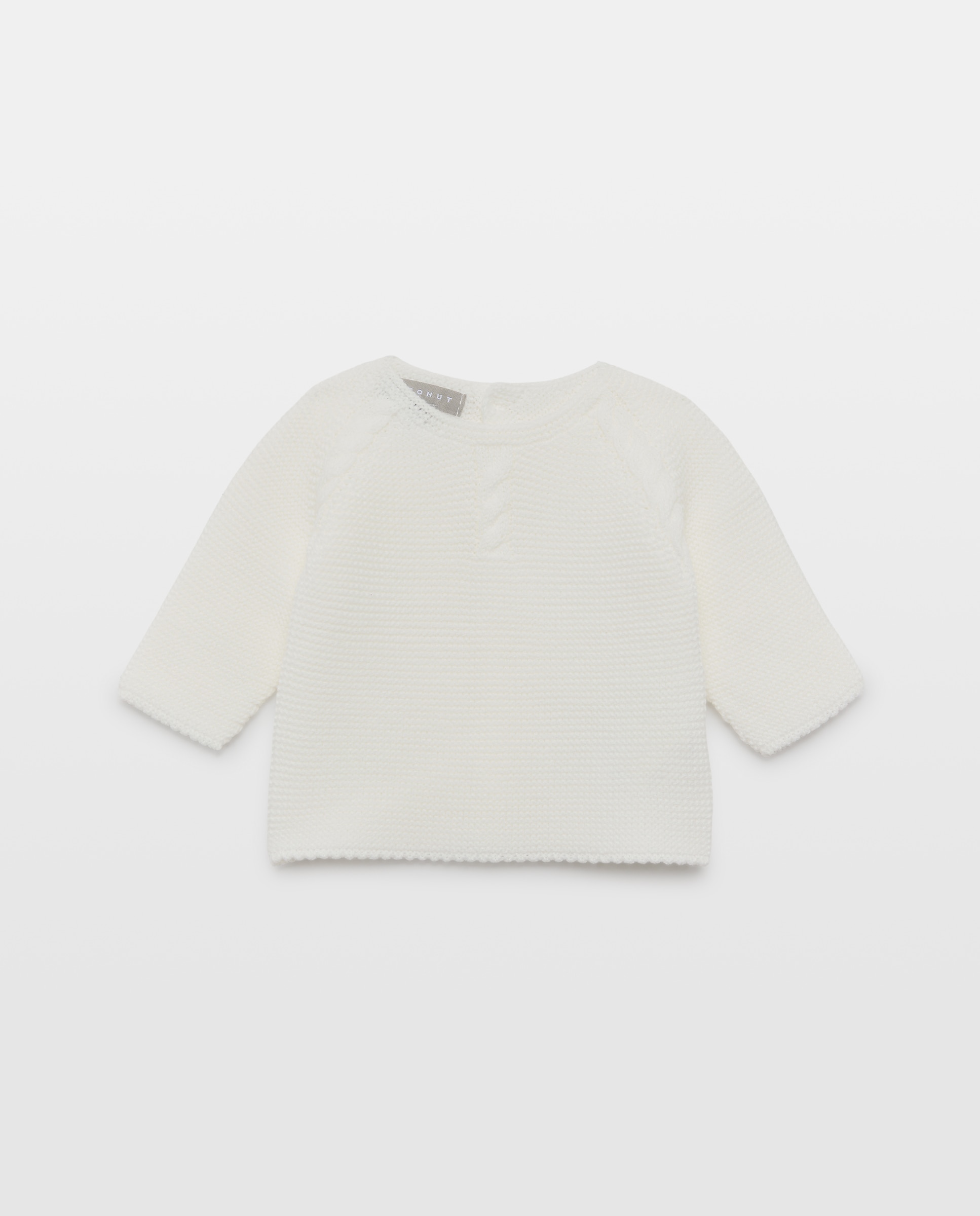 Imagem 0 de Camisola de Malha do Cabo de Tricot de Bebé com Decote Redondo