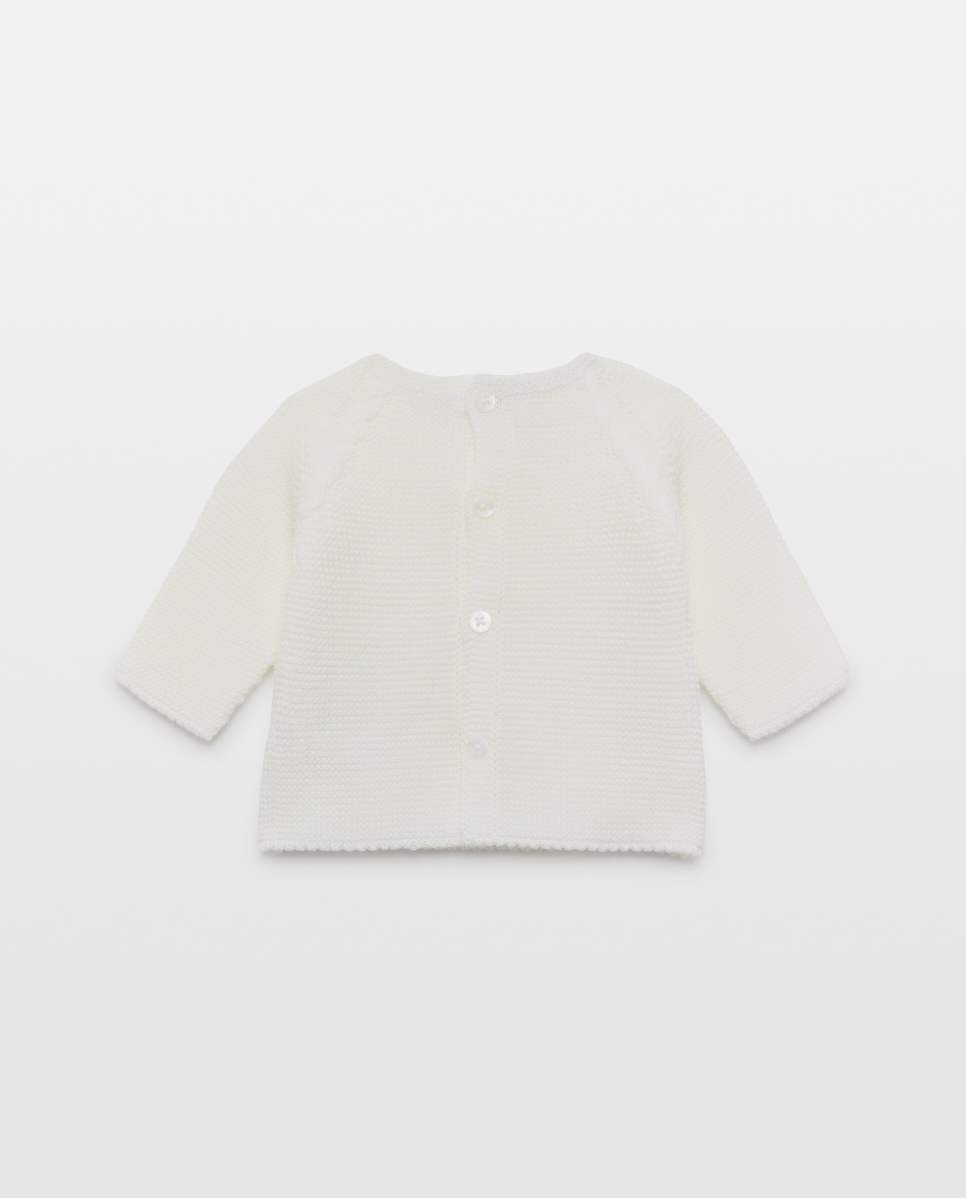 Camisola de Malha do Cabo de Tricot de Bebé com Decote Redondo Coconut El Corte Inglés Branco-marfim-2
