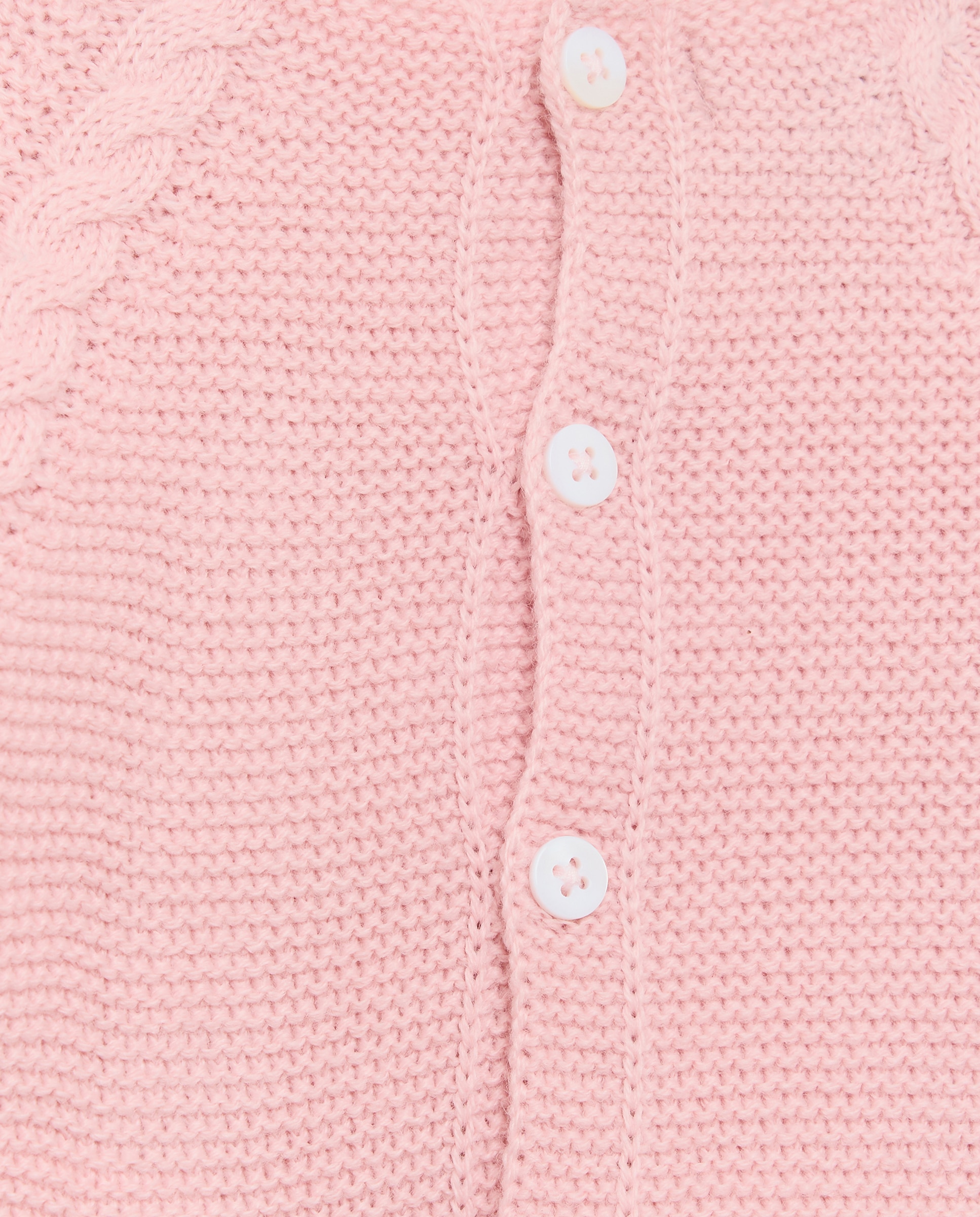 Camisola de Malha do Cabo de Tricot de Bebé com Decote Redondo e Ondas na Parte Inferior Coconut El Corte Inglés 200 Rosa-3