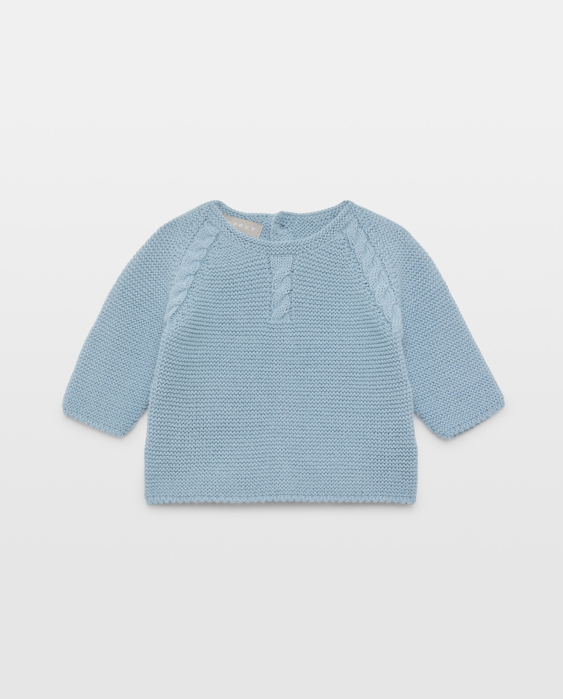 Imagem 0 de Camisola de Malha do Cabo de Tricot de Bebé com Decote Redondo