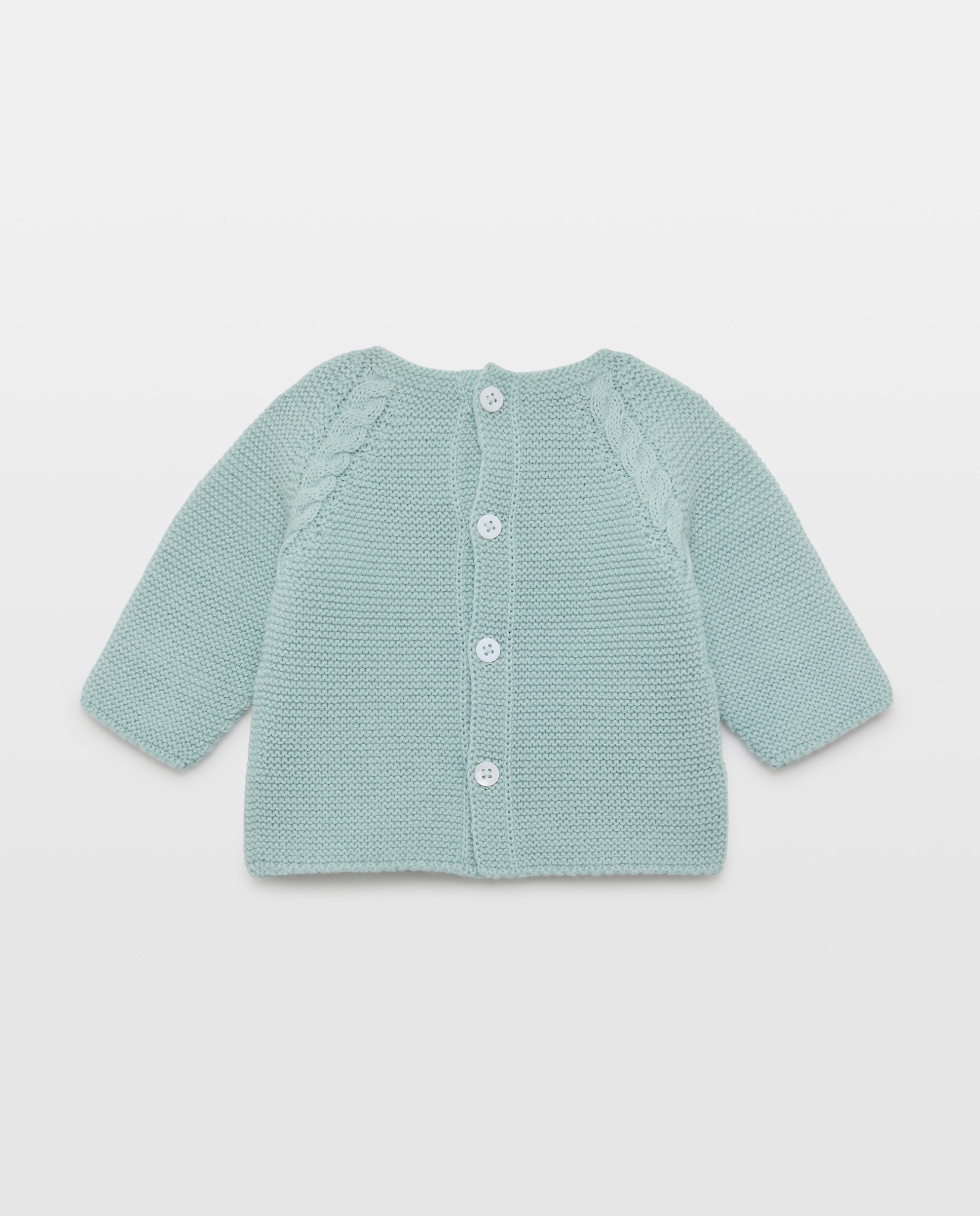 Camisola de Malha do Cabo de Tricot de Bebé com Decote Redondo Coconut El Corte Inglés Verde-2