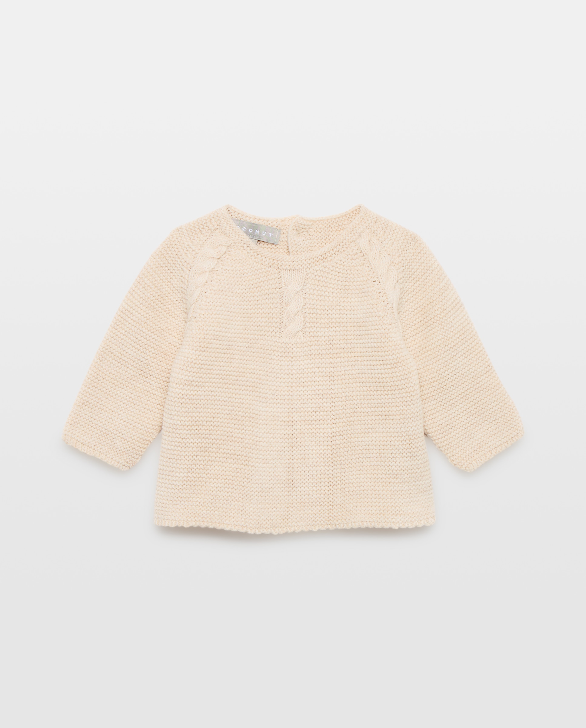 Imagem 0 de Camisola de Malha do Cabo de Tricot de Bebé com Decote Redondo