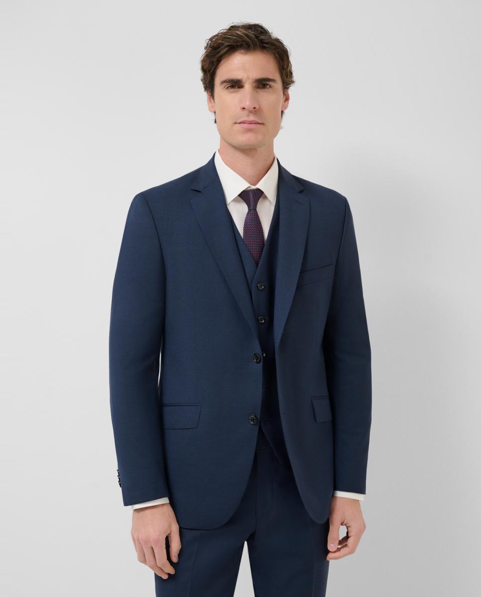 Fato Half Canvas Regular Fit com Falso Liso Azul-marinho-3