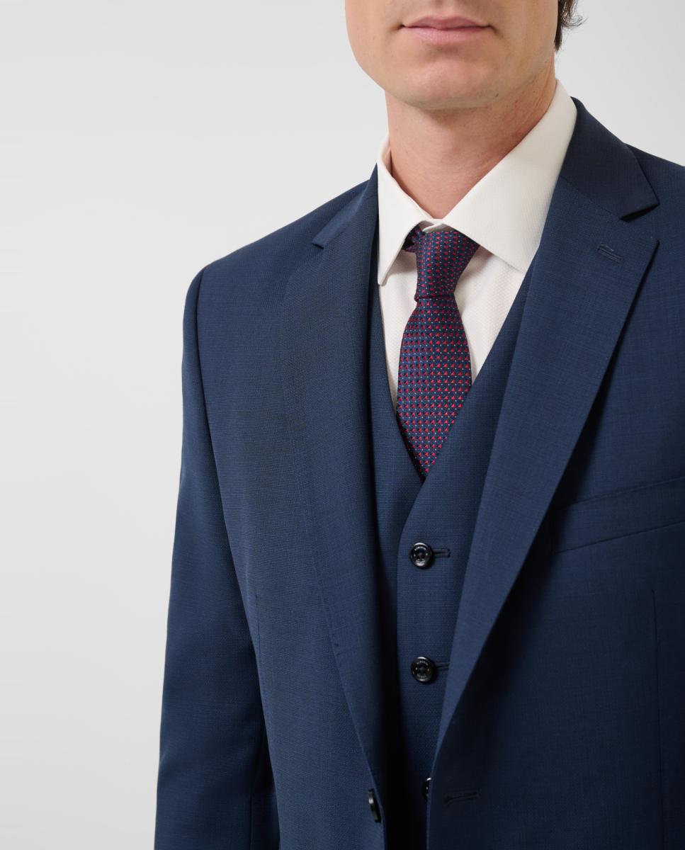 Fato Half Canvas Regular Fit com Falso Liso Azul-marinho-4