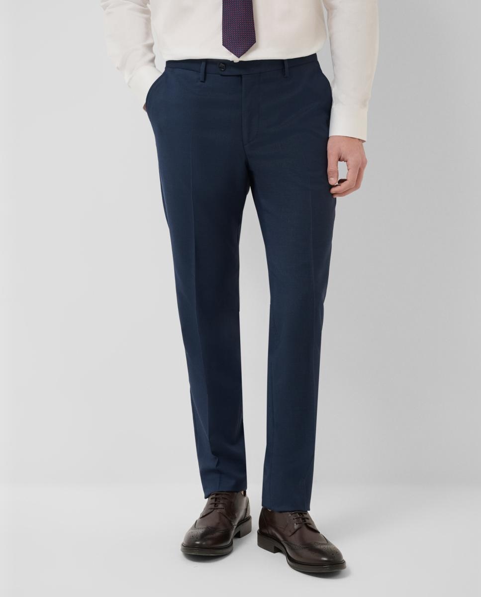 Fato Half Canvas Regular Fit com Falso Liso Azul-marinho-5