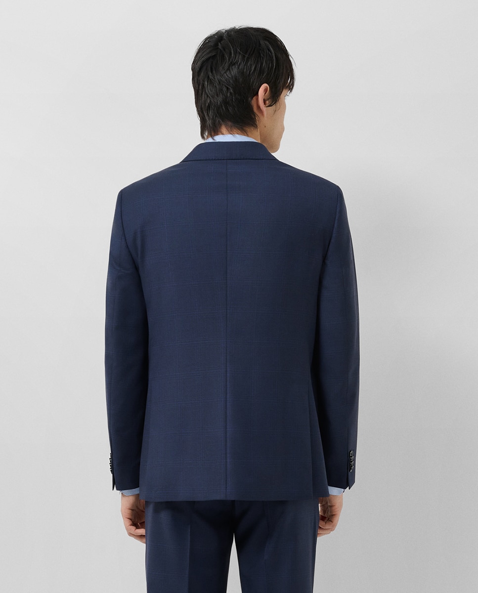 Fato Half Canvas Regular Fit aos Quadrados Azul-marinho-2