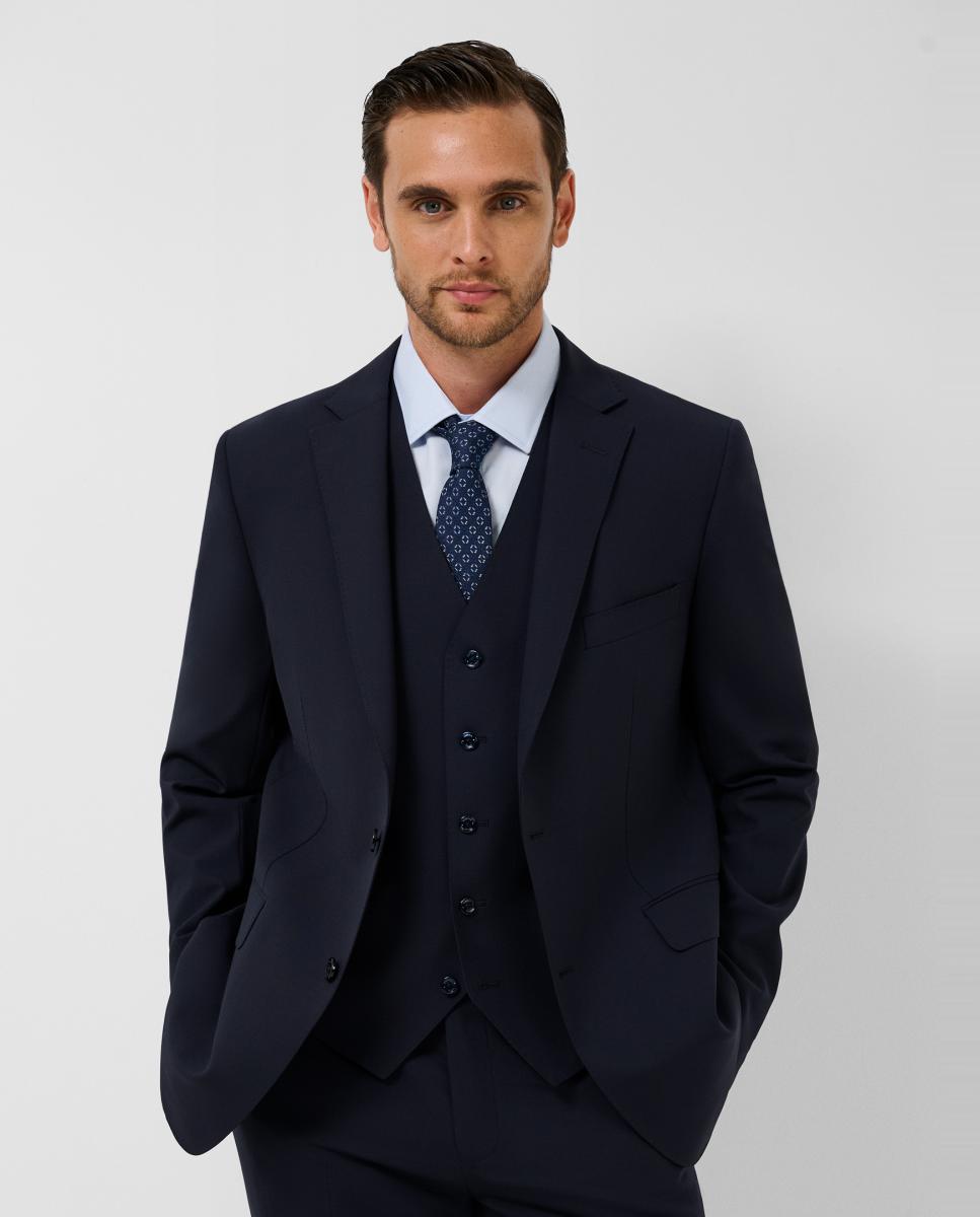 Imagen 4 de Traje de hombre half canvas slim fit liso - Roberto Verino - Azul marino Azul marino