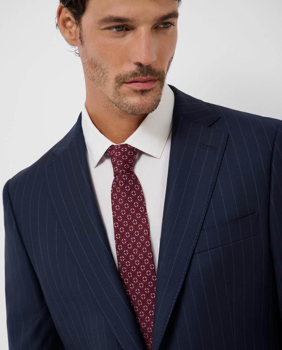 Fato Half Canvas Slim Fit com Risca Diplomática Azul-marinho-4