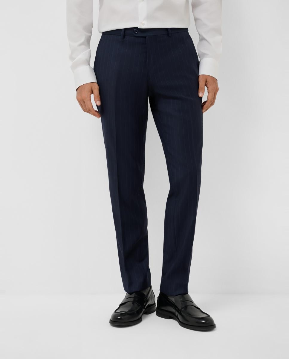 Fato Half Canvas Slim Fit com Risca Diplomática Azul-marinho-5