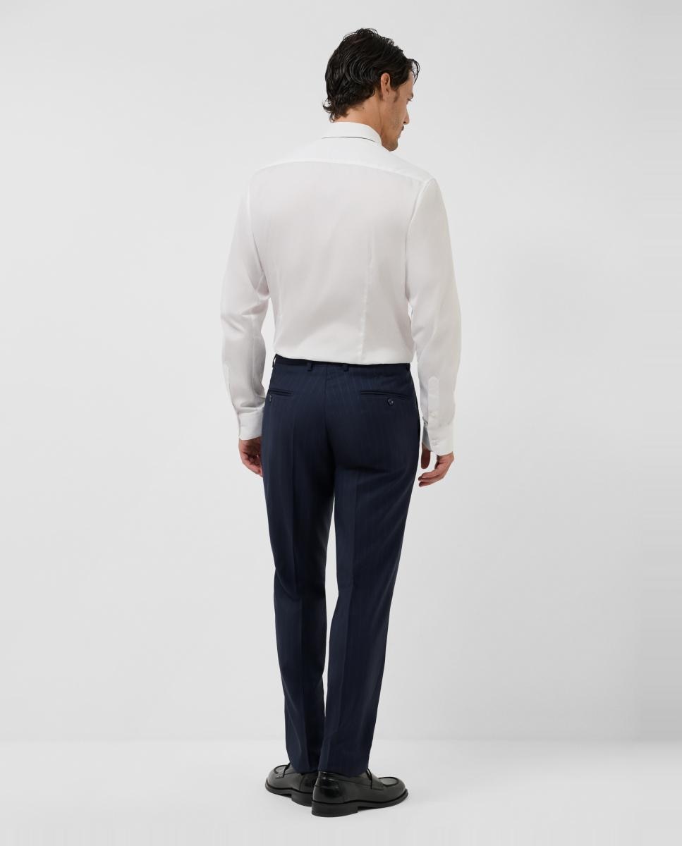 Fato Half Canvas Slim Fit com Risca Diplomática Azul-marinho-6