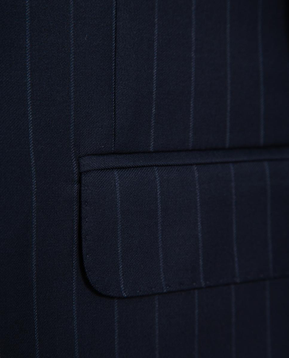 Fato Half Canvas Slim Fit com Risca Diplomática Azul-marinho-9