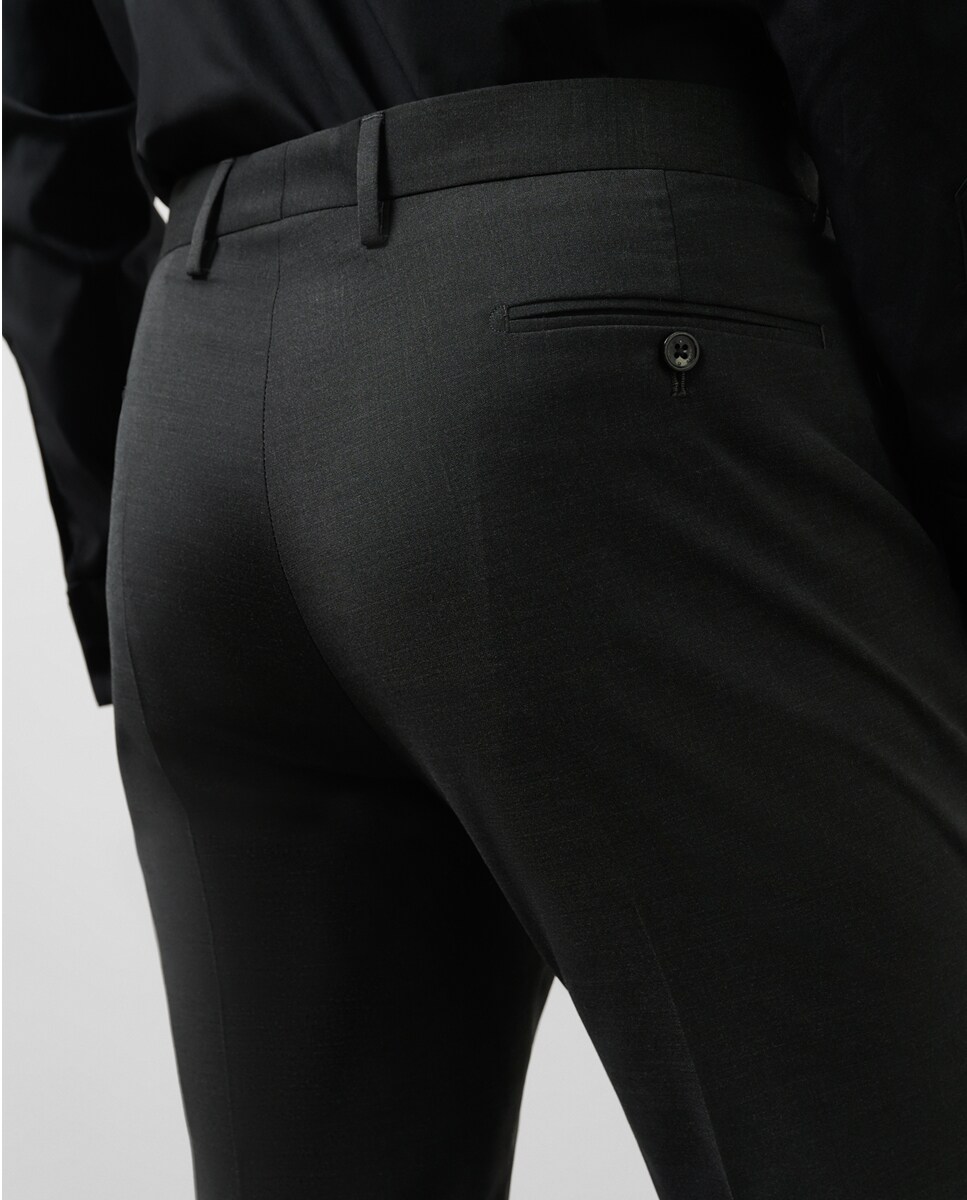 Fato Slim Fit Half Canvas Liso Cinzento-escuro-9