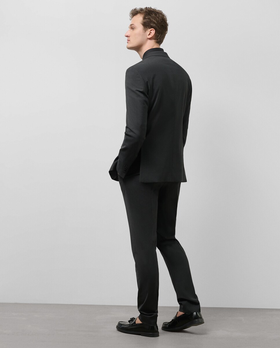 Fato Slim Fit Half Canvas Liso Cinzento-escuro-13