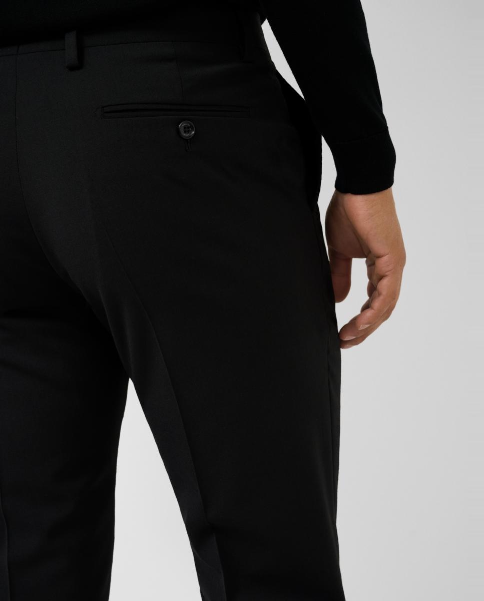 Fato Slim Fit Half Canvas Liso. Preto-6