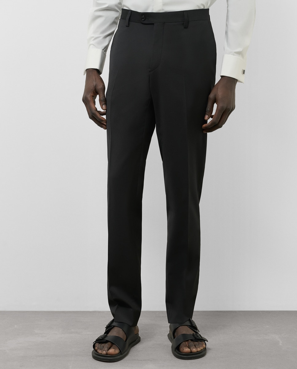 Fato Slim Fit Half Canvas Liso Preto-9